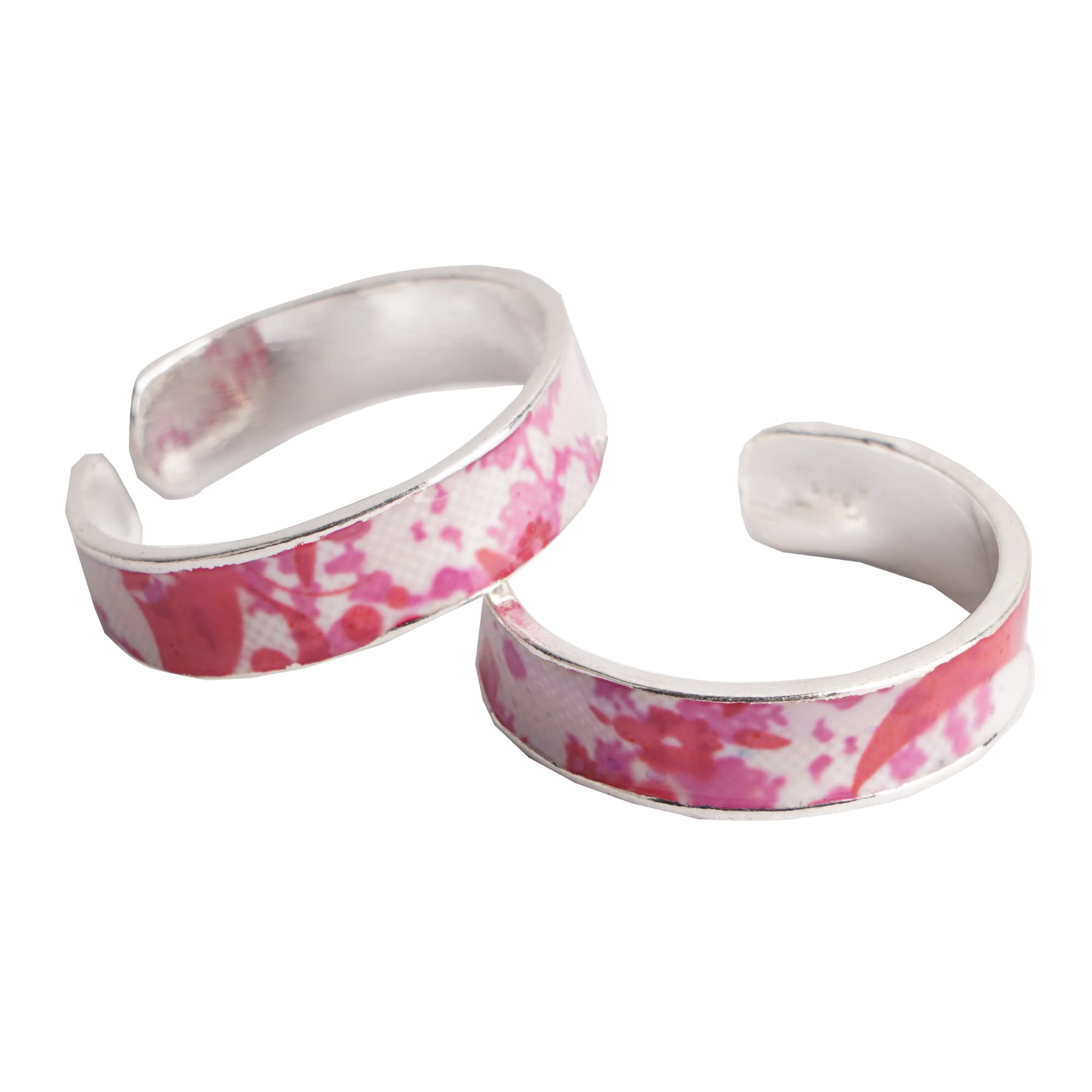 925 Pure Oxidized Silver Meena/Enamel Toe Ring/Bichhiya/Thai Trend/Mid Finger Ring For Girls & Women-image-11