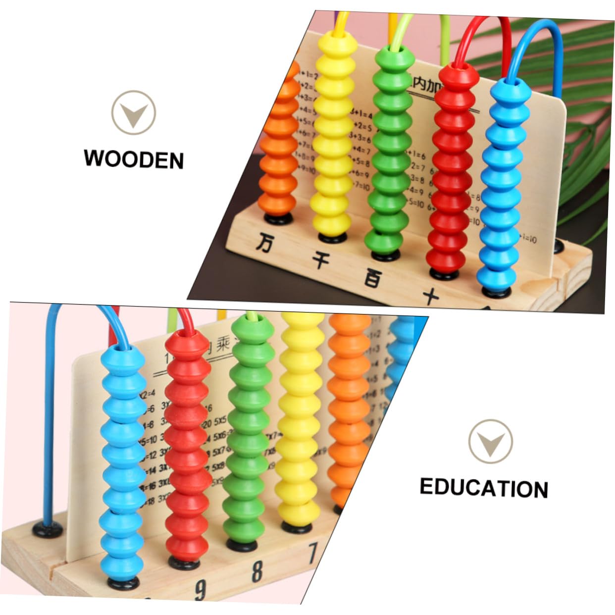 Ábaco de Madera Cuentas para Contar, Juguete Educativo para Niños Pequeños, Tamaño Mediano, Pieza Segura sin Rebabas, Herramienta Matemática para Aprendizaje y Desarrollo