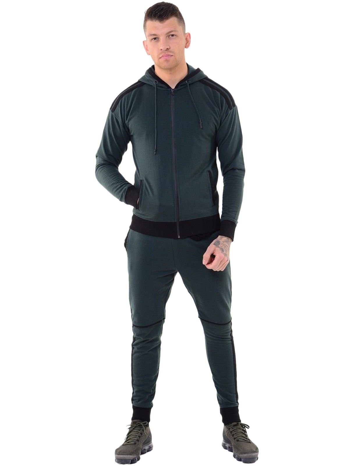 Mens Designer Full Tracksuit Fashion Joggers Pants Bottoms & Zipper Hooded Hoodie Jacket Top