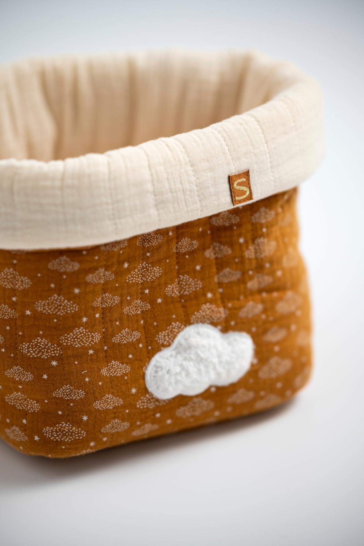 Lot de 2 panières de rangement en double gaze de coton