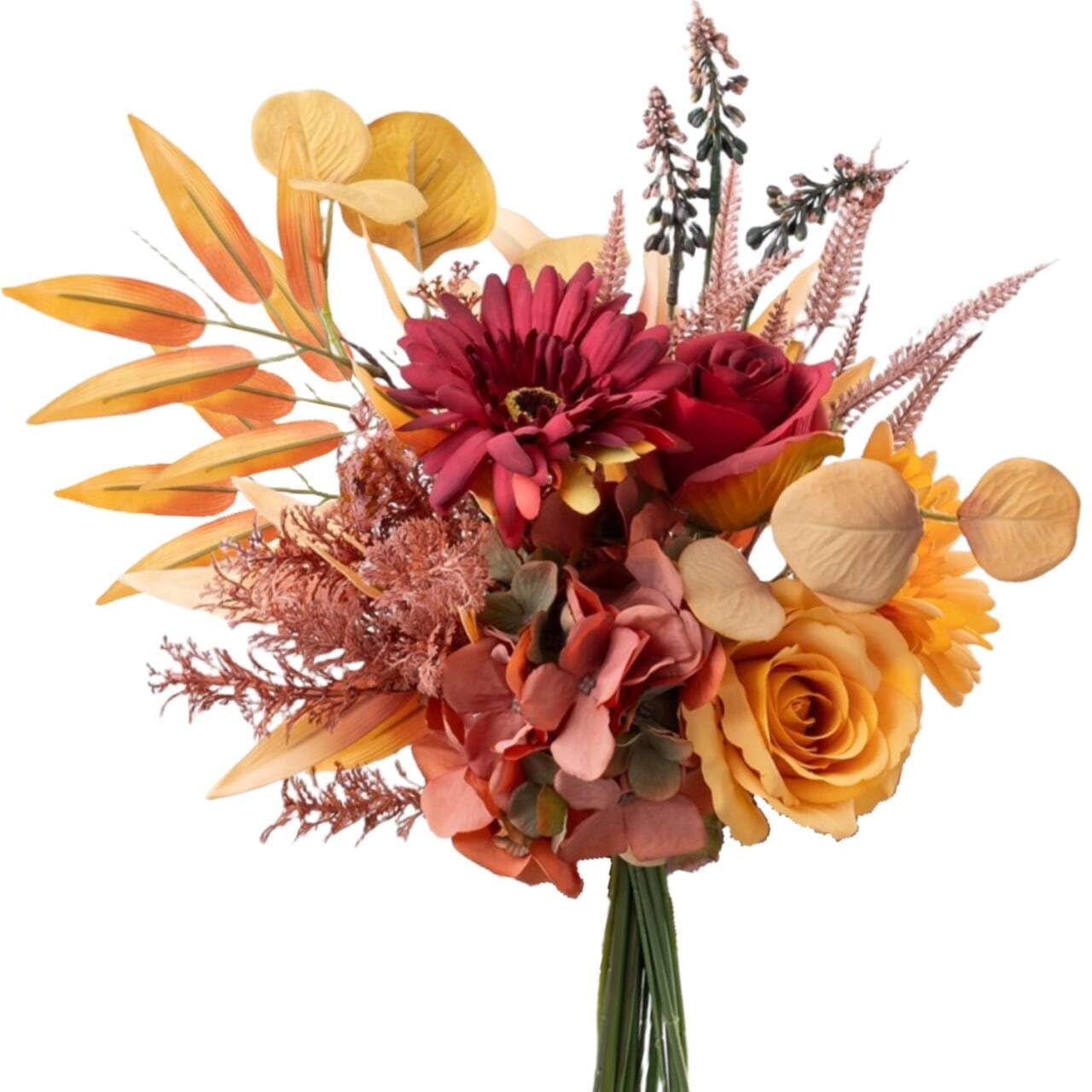 NatureMan 3 Fiori Artificiali Protea - Seta E Plastica - Altezza 40 Cm - Bouquet Rosso Per Matrimonio E Centrotavola