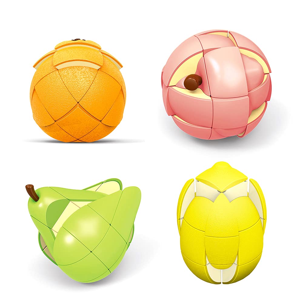 Yealvin Speed Cube Set, 3D Fruit Cube Bundle of Peach Lemon Orange and Pear - Children's Educational Toys, Puzzle Brain Teaser 4 Pack - Image 2