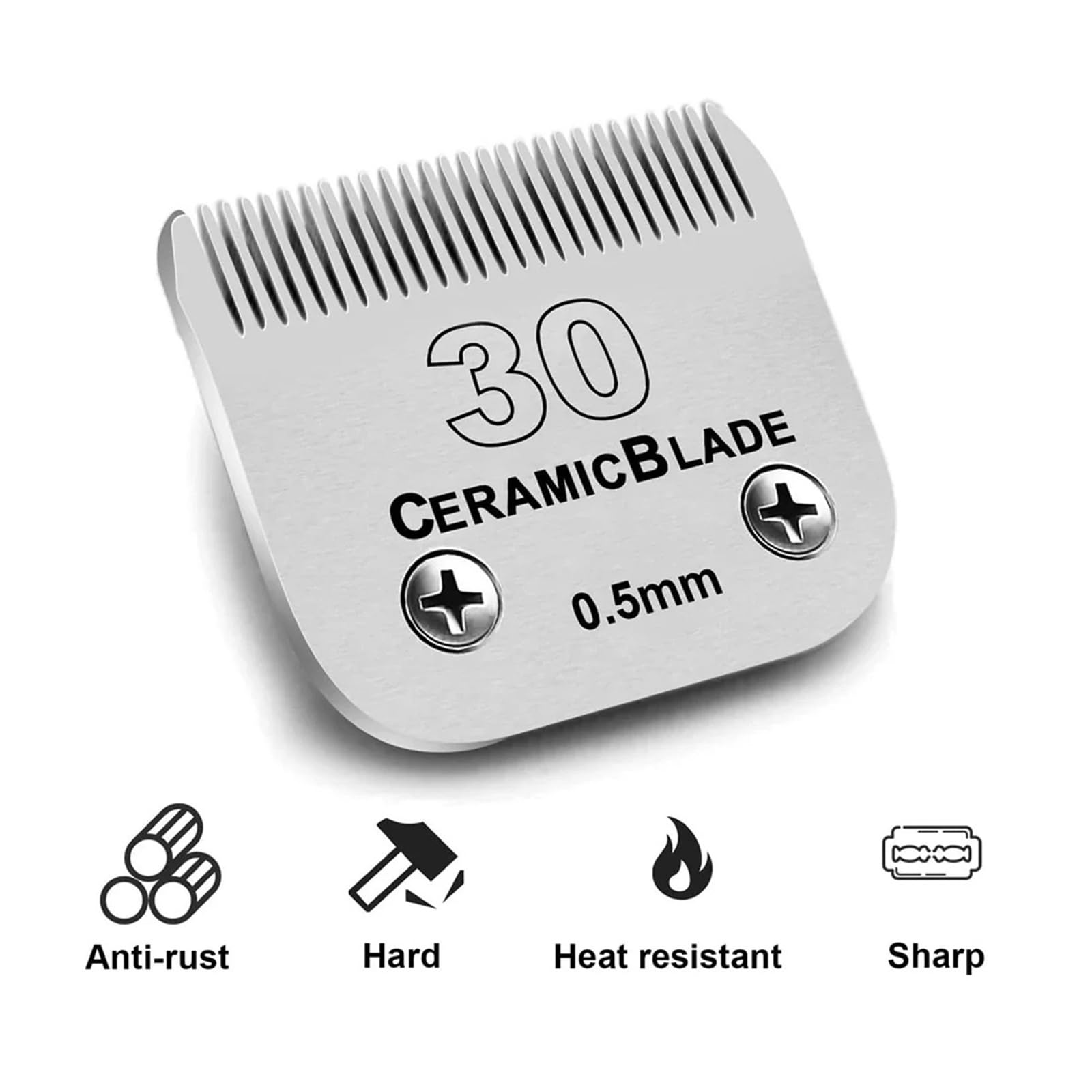 2Pack Detachable Dog Grooming Clipper Replacement Blades，Compatible For OSTER，Dog Clippers, Ceramic&Stainless Steel(2 pcs (9.5mm))