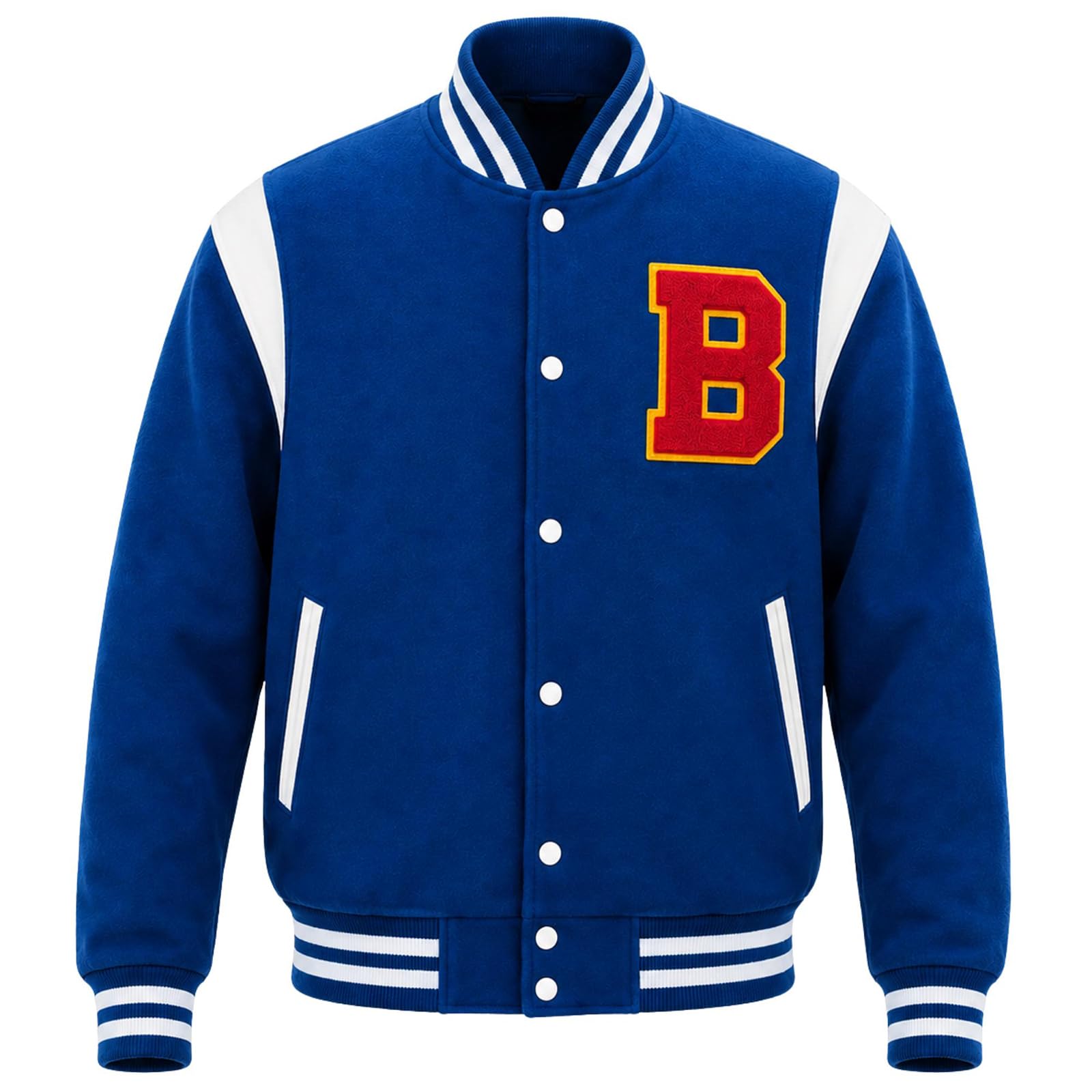 Campus Hockey Jersey Jacket College Hockey Jersey Sweatshirt Romance University Life Campus Merch Retro Striped Cuff Baseball Bomber Coat Streetwear for Fans 02-Black L
