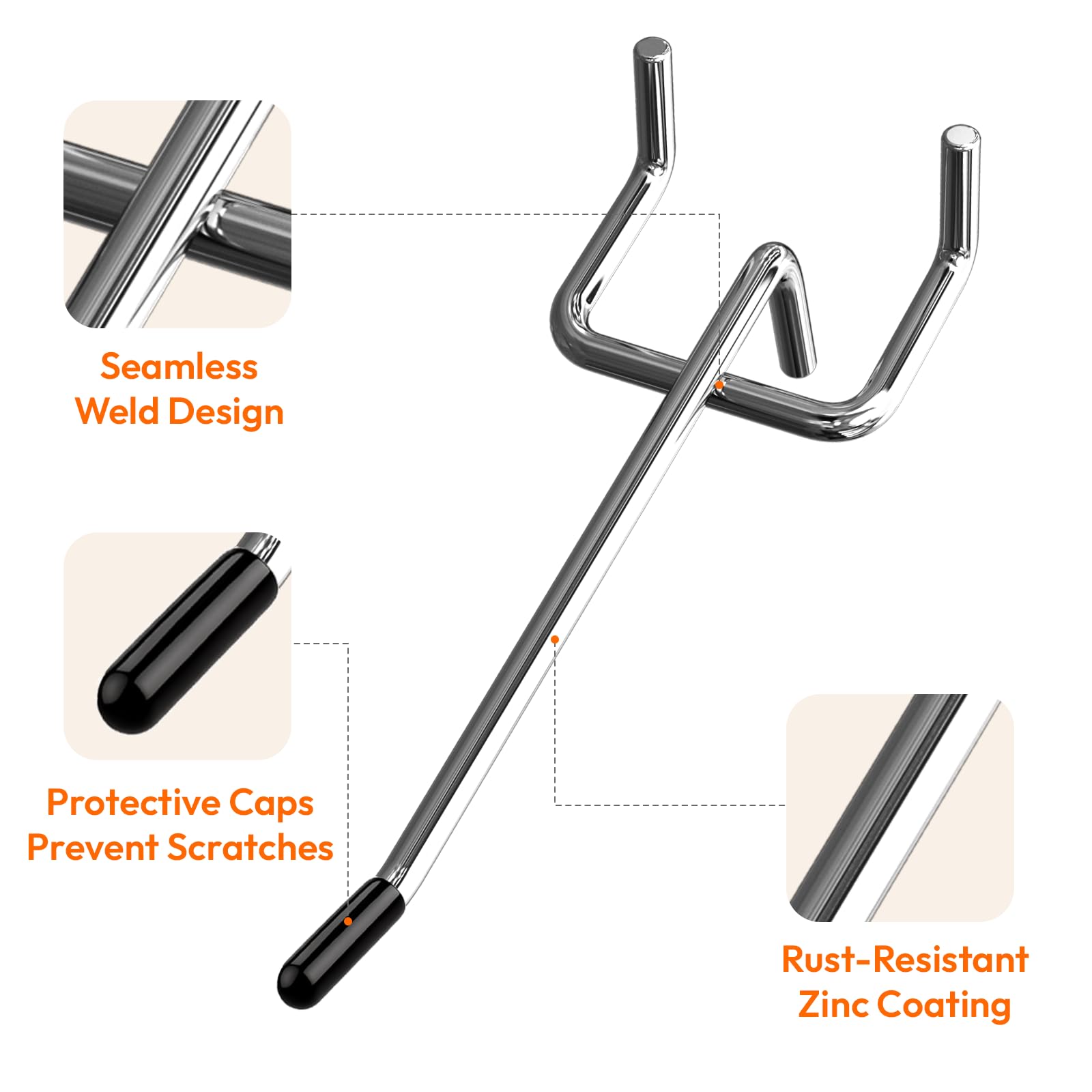 JEAWIWI Pegboard Hooks - 30 Metal Hooks -6 JEAWIWI Pegboard Hooks - 30 Metal Hooks -6