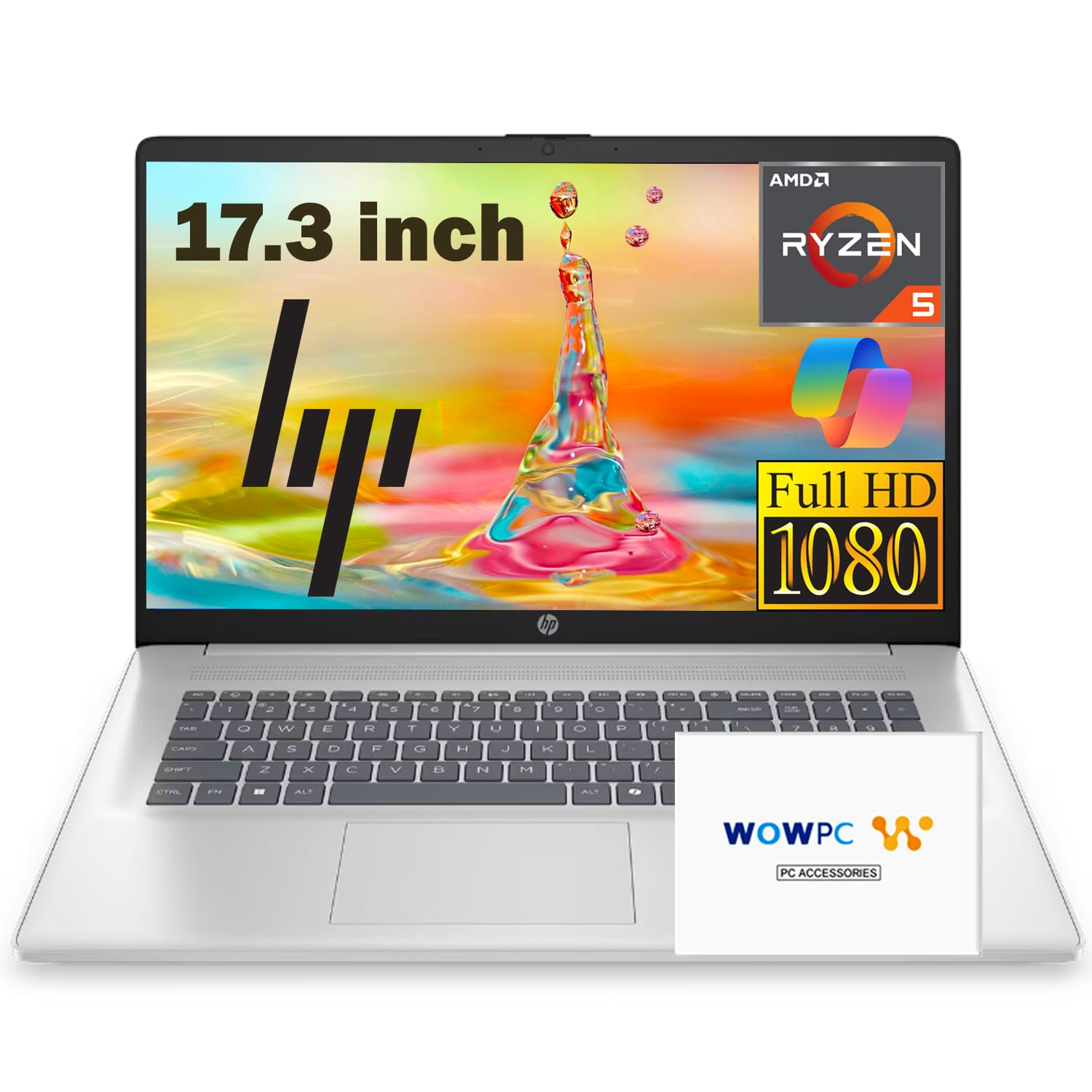 Latest 17 Inch Business Laptop 2025, 17.3'' FHD IPS Anti-Glare Display, AMD Ryzen 5 7430U (Beats Core i7-1355U), 32GB RAM, 1TB SSD, AMD Radeon Graphics, HDMI, Windows 11 Pro, Wi-Fi 6, WOWPC USB