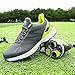 Veacam Golf Shoes for Men, 7 Replaceable Spikes Golf Sneakers Outdoor Anti Slip Walking Footwears Fashion Male Golf Sport Shoes,Green,12