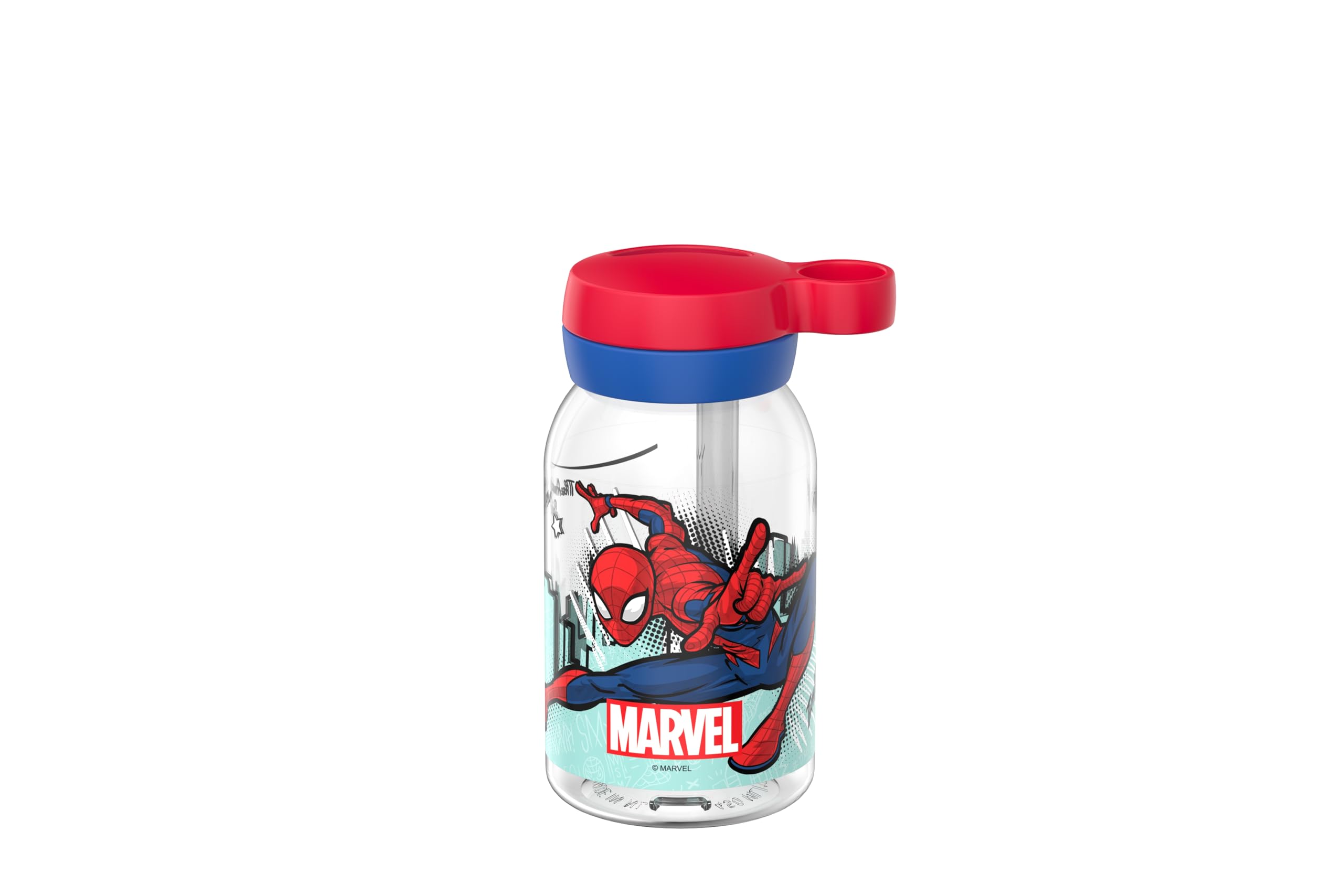 Mepal - Campus drinking bottle with straw - screw cap with handle opening - hygienic closure - drinking bottle with straw - leak-proof and dishwasher safe - 450 ml - Spiderman