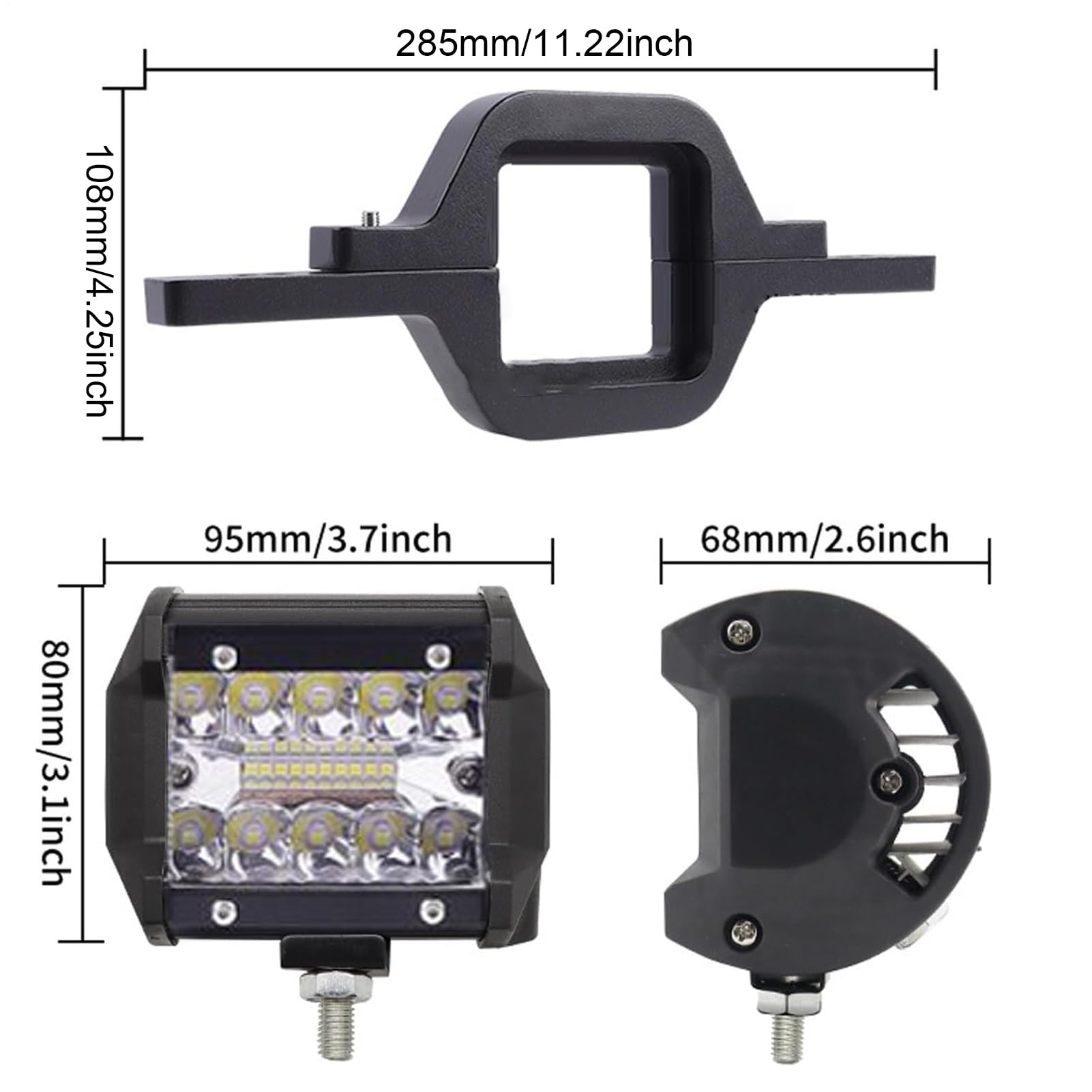 Feux Pods Pour Camions - Bandeau LED pour Hayon de Camion et Véhicules Utilitaires,Projecteur Antipoussière Étanche Accessoires Auto Pour Conducteurs Voyage