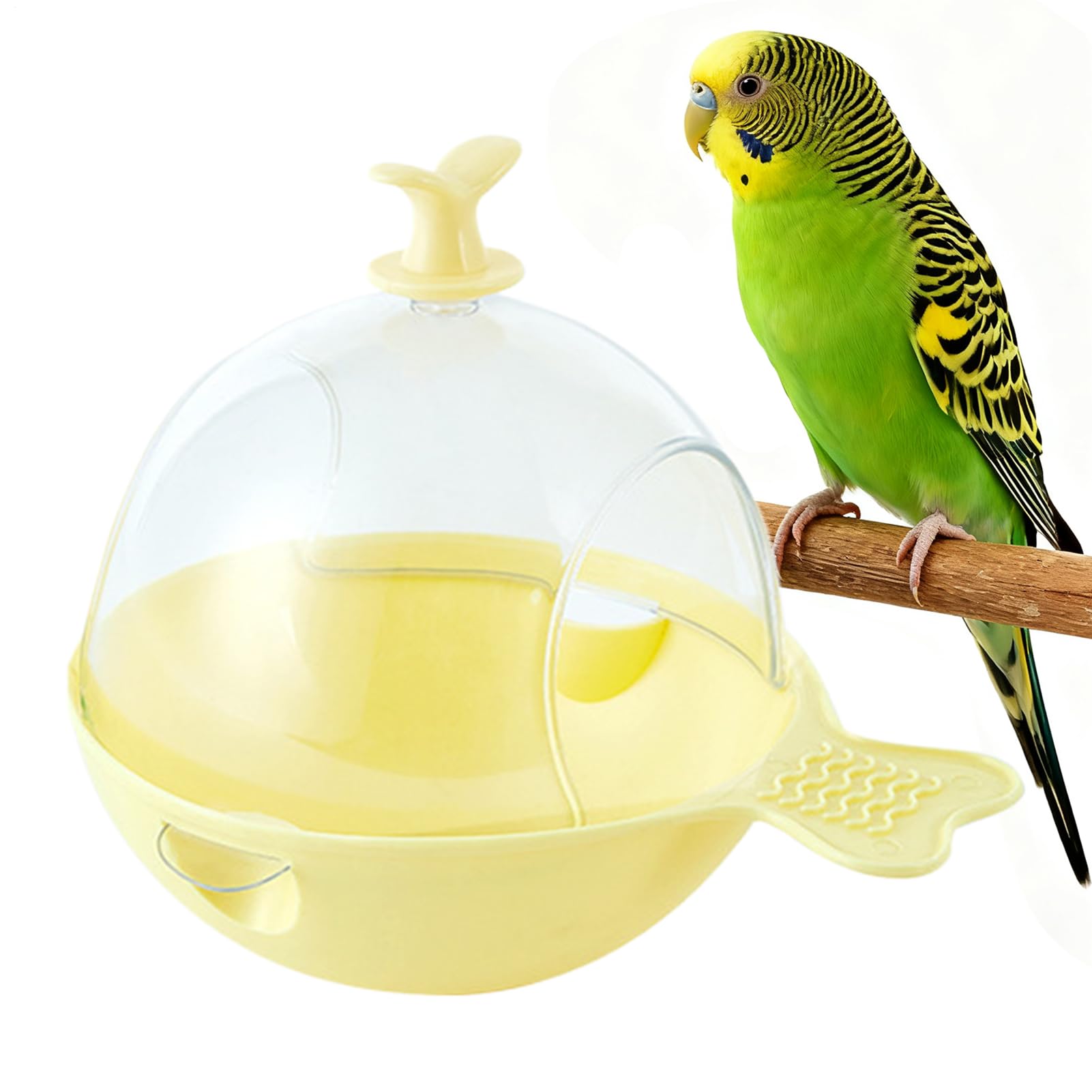 Baño de loros interactivo contra el estrés de agapornis y canarios en jaula