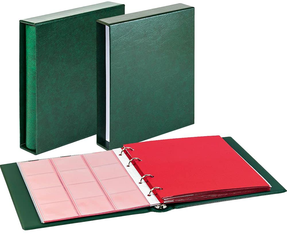 Lindner 1106E - G Set: Álbum para monedas karat clásico con estuche - verde