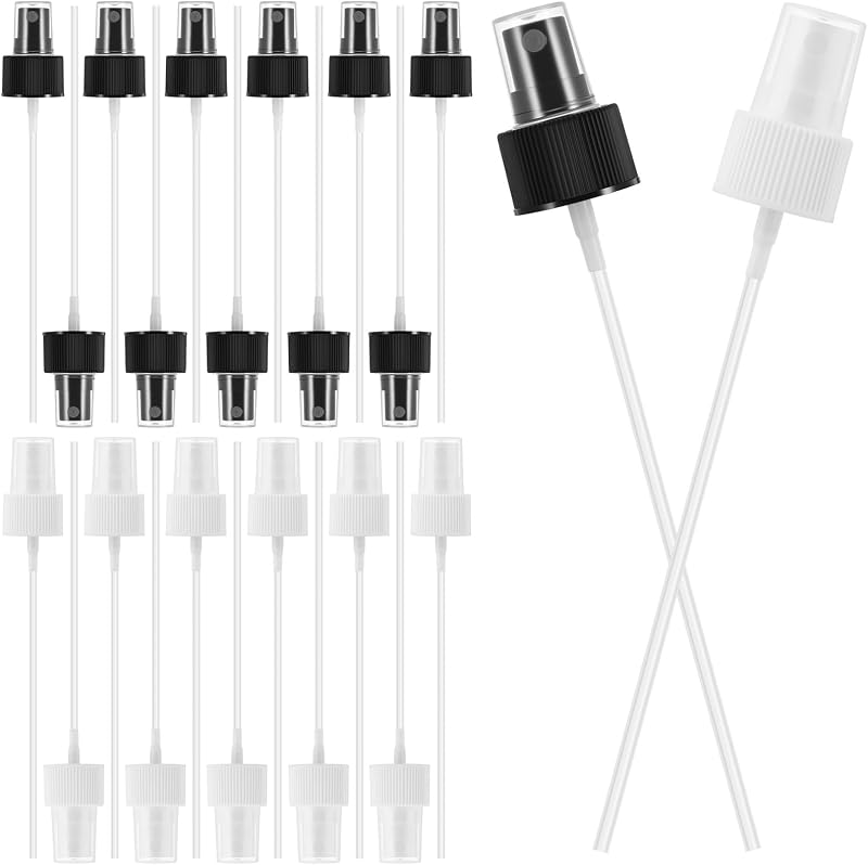 ZhouBoat 24 Bicos Pulverizadores de Reposição para Frascos 24/410, Preto e Branco