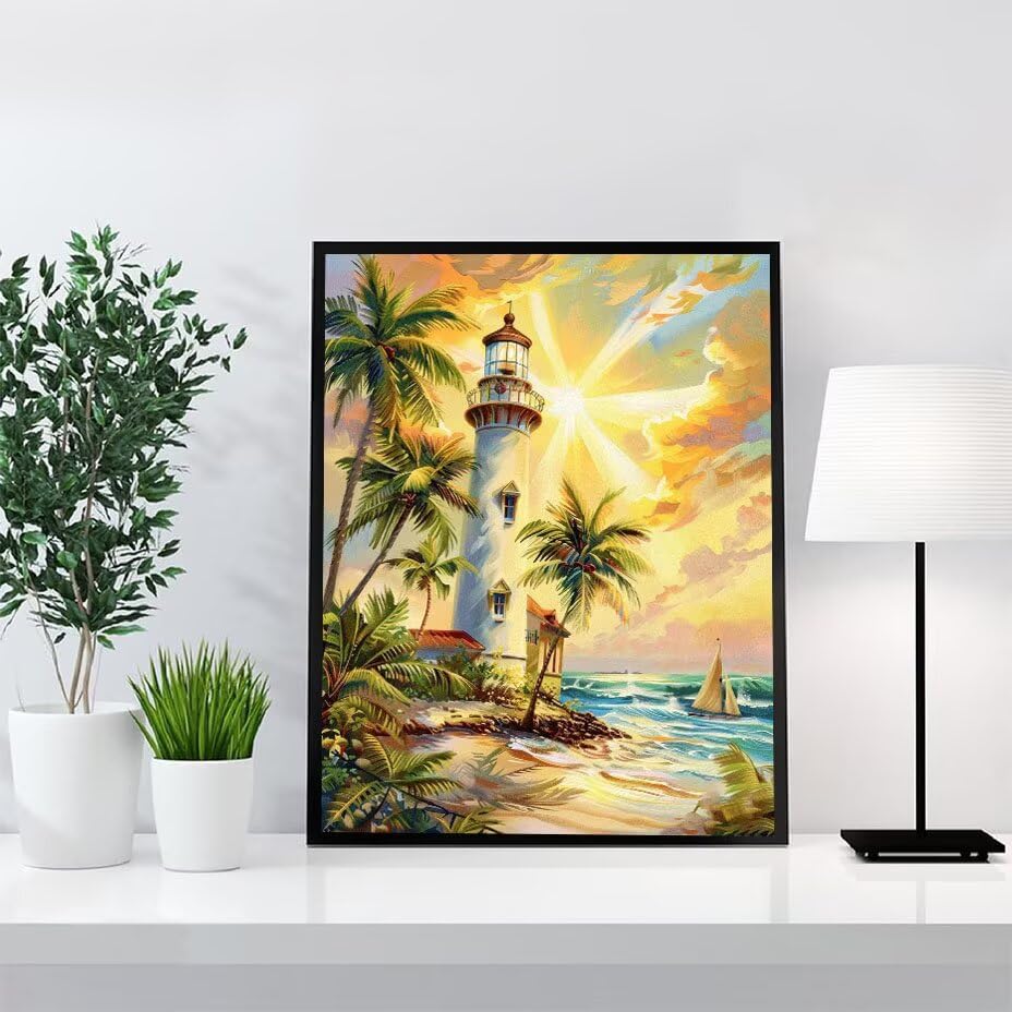 Cristal point de croix paysage de phare : créez une œuvre lumineuse pleine de sérénité - 3