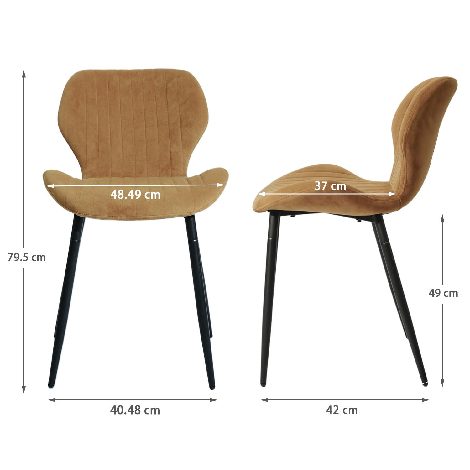 Amazon｜CangLong ベルベット製ダイニングチェア 【2脚セット】 北欧風  