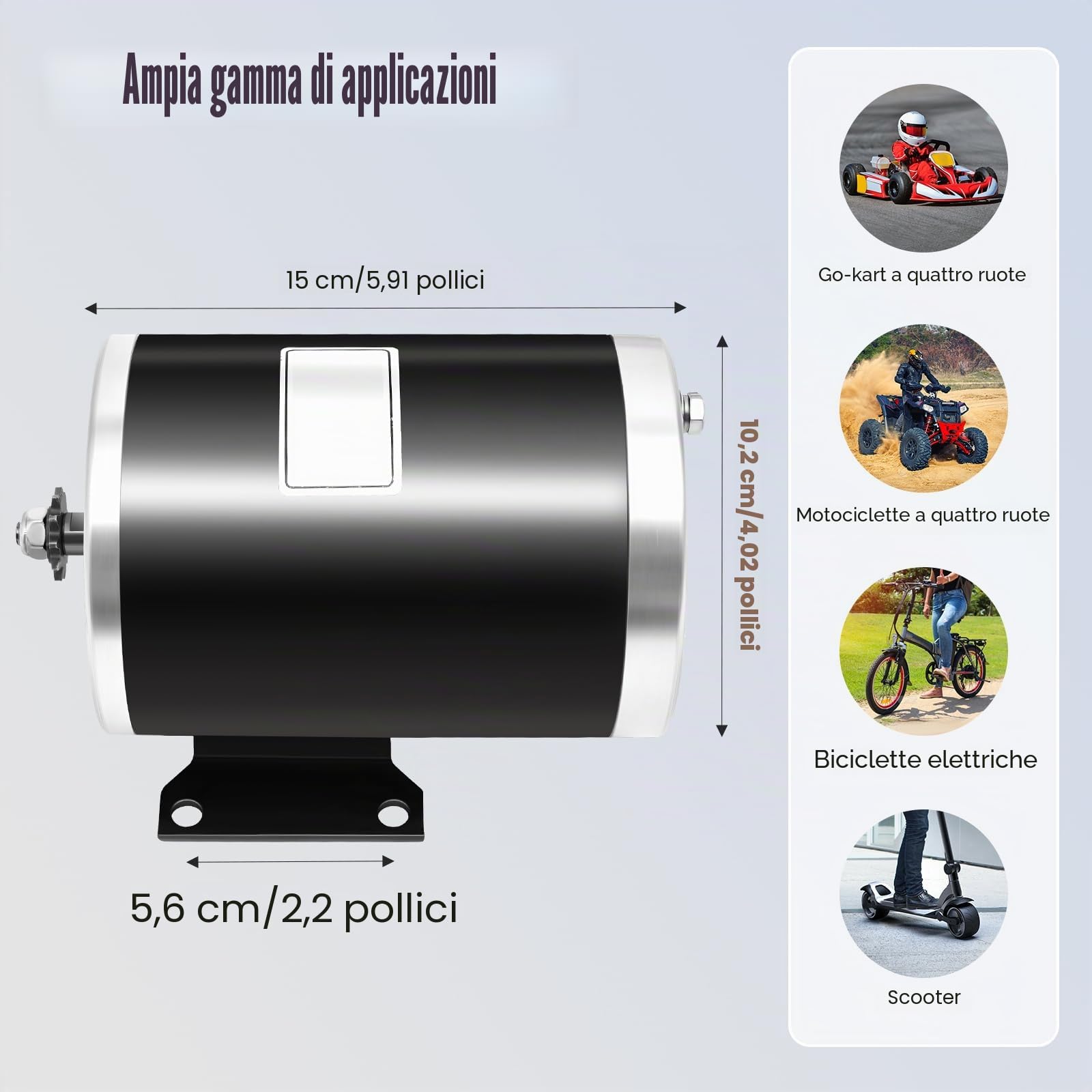 Motore elettrico permanente 36 V 1000 W motore elettrico 3000 RPM Modificato, motore elettrico DC permanente per Go-kart, moto, biciclette elettriche