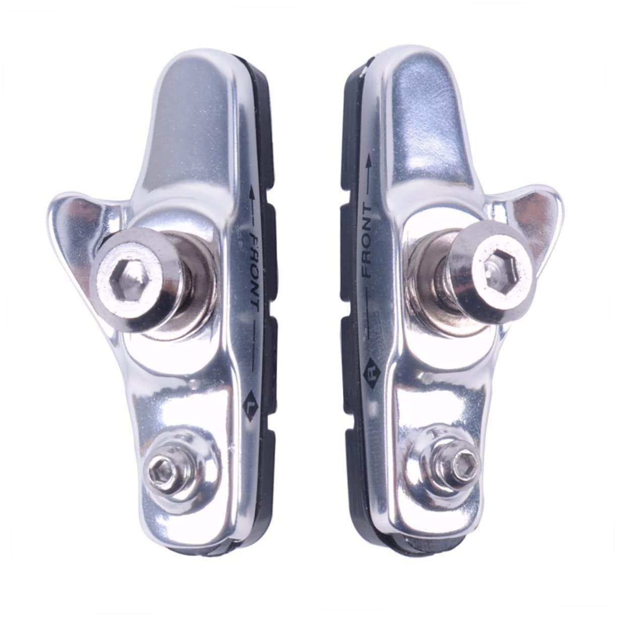 Happyyami 3paia Pastiglie Freni per Bici da Corsa e Mountain Bike Lega di Alluminio Silenziose e Resistenti all Usura Design Curvato Compatibili con Freni c Argento
