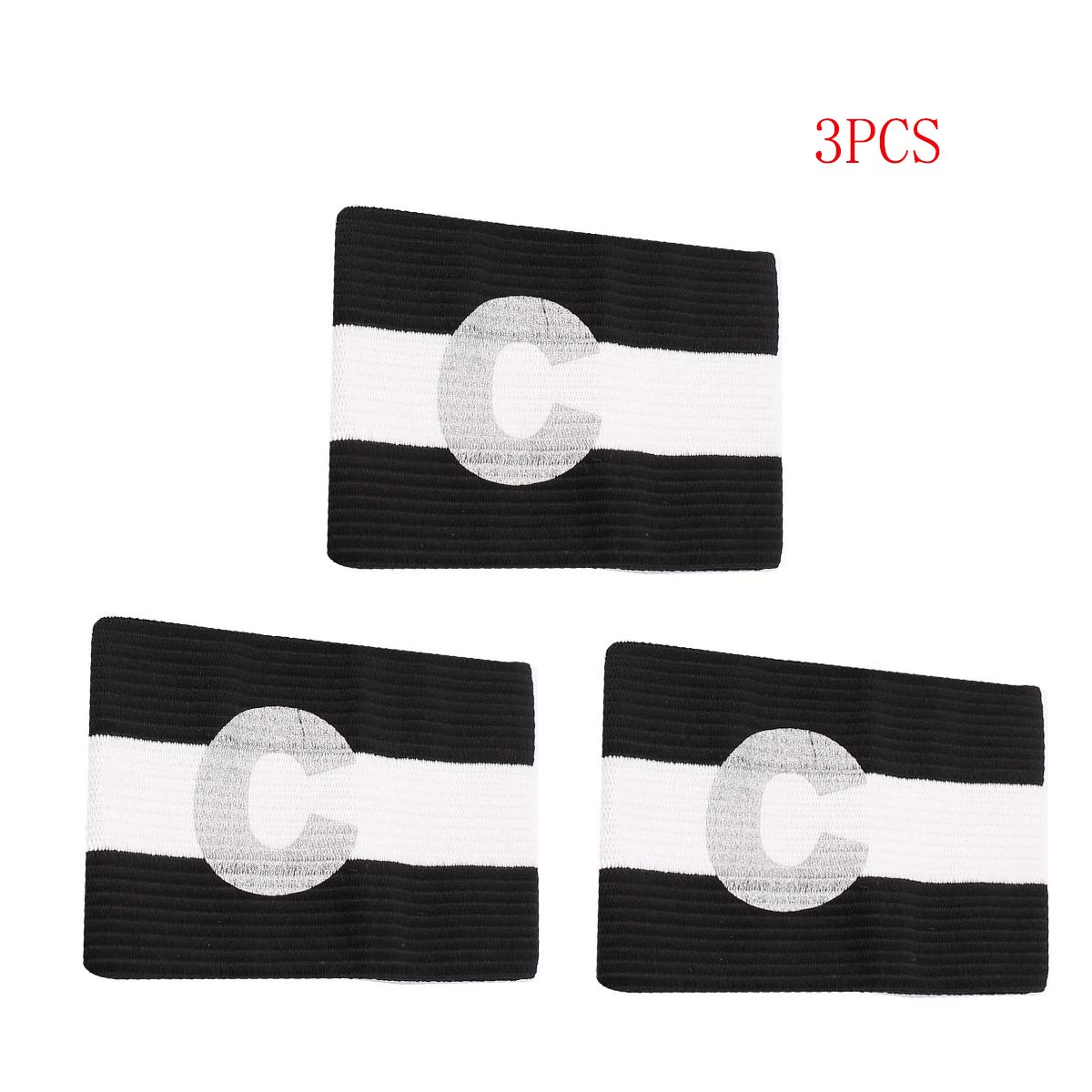 Piriuuo Lot De 3 Brassards De Capitaine élastiques Et Ajustables – Noir, Pour Foot, Basket, Rugby Et Autres Sports