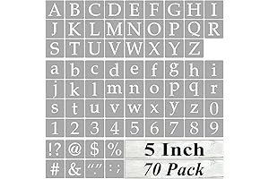 70-Pack Reusable 5 Inch Alphabet Letter Stencils for Painting