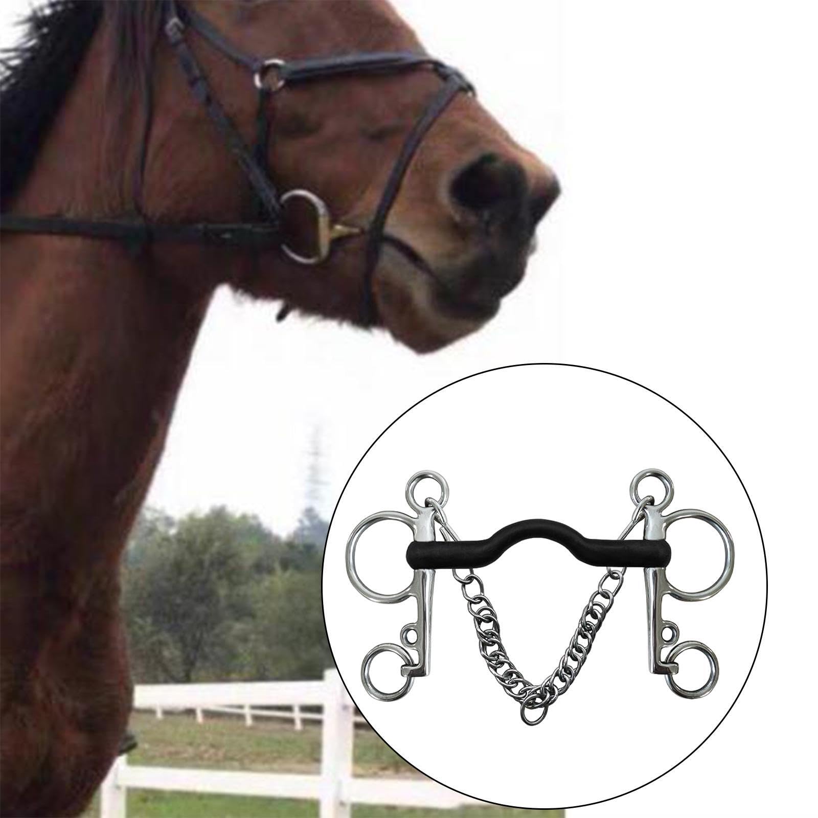 per cavallo leggero in acciaio inossidabile, filetto con bocca in rame e guance uncinate antiruggine per un controllo ottimale durante l'equitazione, rullo da masticare,
