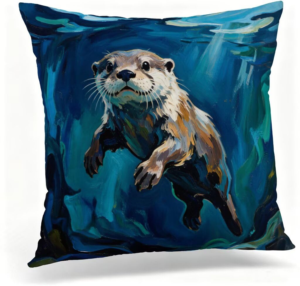 Poduszka outdoorowa 80 x 80 cm, poszewka na poduszkę 80 x 80 cm, dekoracyjna poduszka na sofę, niebieska, lniana poduszka na sofę, wodoodporna, oddychająca, na lato, do domu, ogrodu, dekoracja domu 0