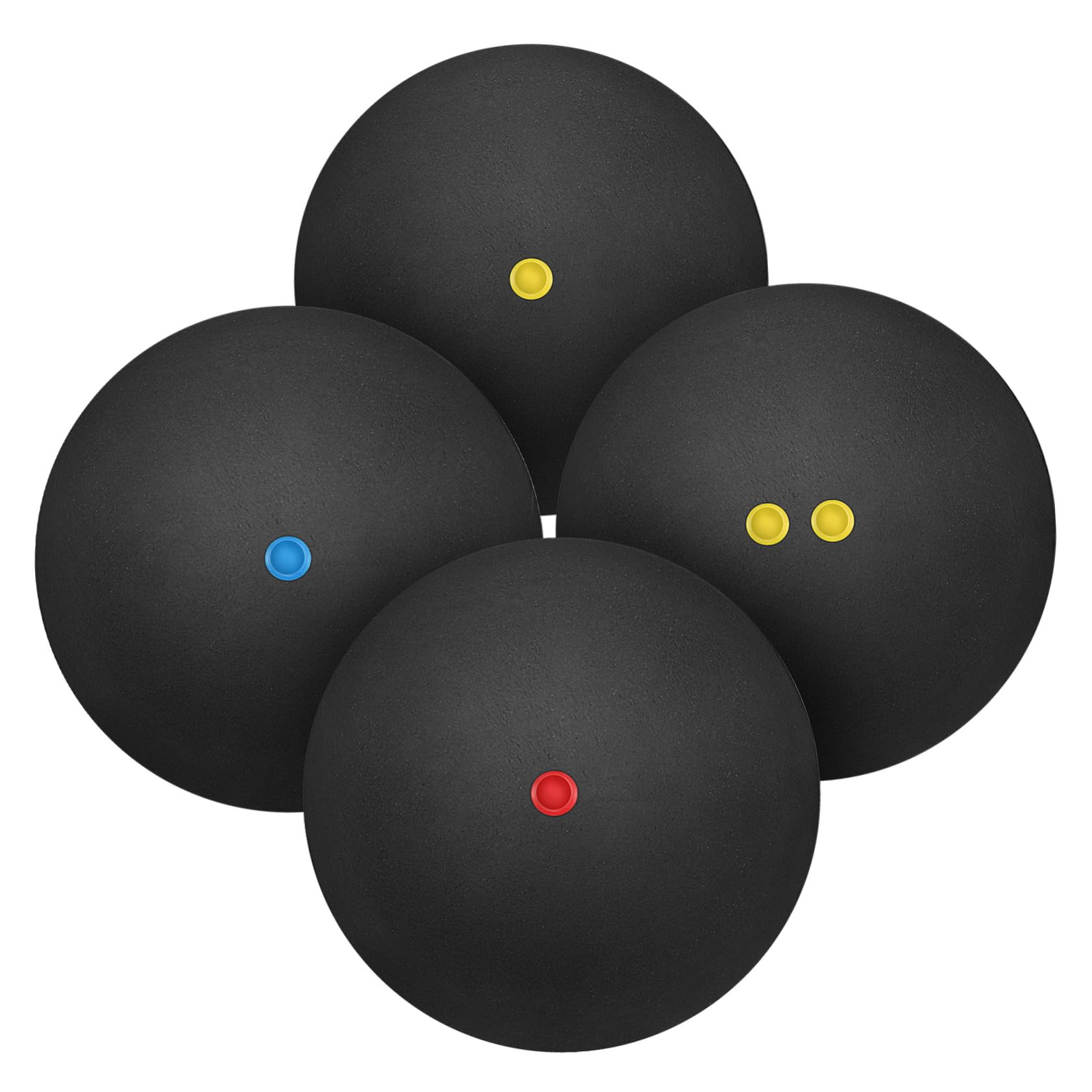 Hemoton 4 Pcs Professional Indoor Squash Balls Durable Balls for Racket Sports Training Enhance Reaction Speed and Coordination for Gyms and Playgrounds