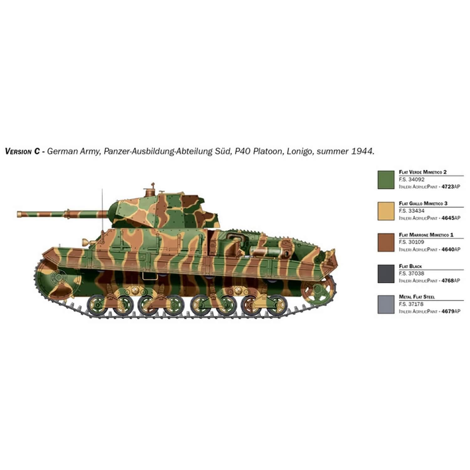 ITALERI 6599 Tank P40 Scale 1:35, Model Kit, Plastic Model to Assemble, Model Making, IT6599, earth tones - Image 3