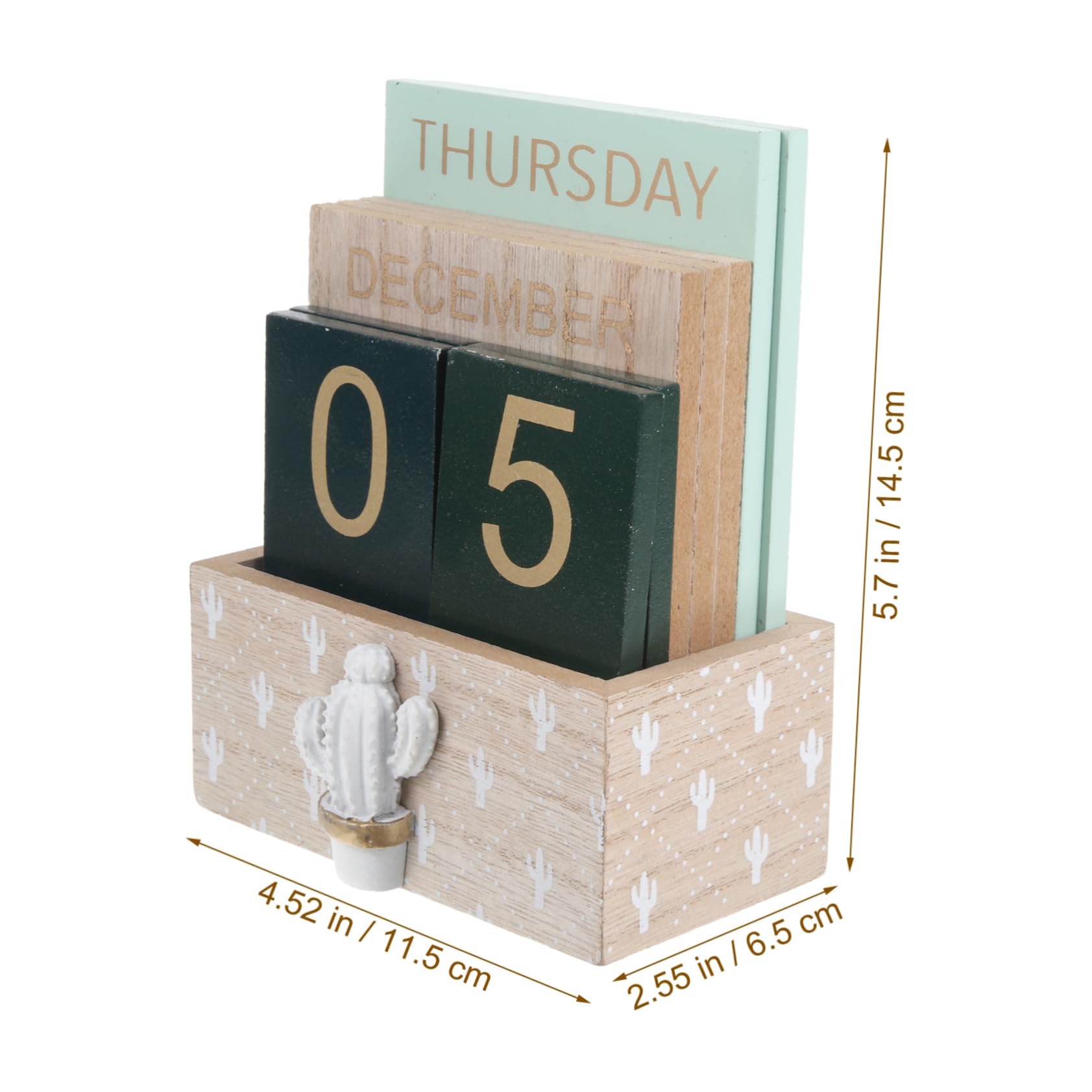 Calendario in Legno Blocchi Visualizzazione Data Mensile Calendario Perpetuo da Tavolo Riutilizzabile Display Mese Giorno Settimana