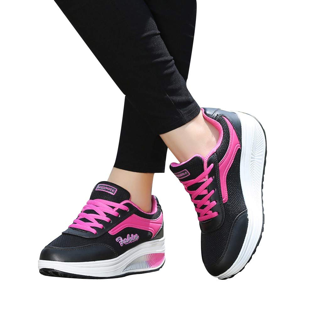 Zapatillas de Deporte Respirable para Correr Deportes Zapatos Running Cojines de Aire Calzado Mecedora Net para Estudiante Volar Zapatos Deportivas de Mujer Gimnasia Ligero Sneakers Atletismo riou