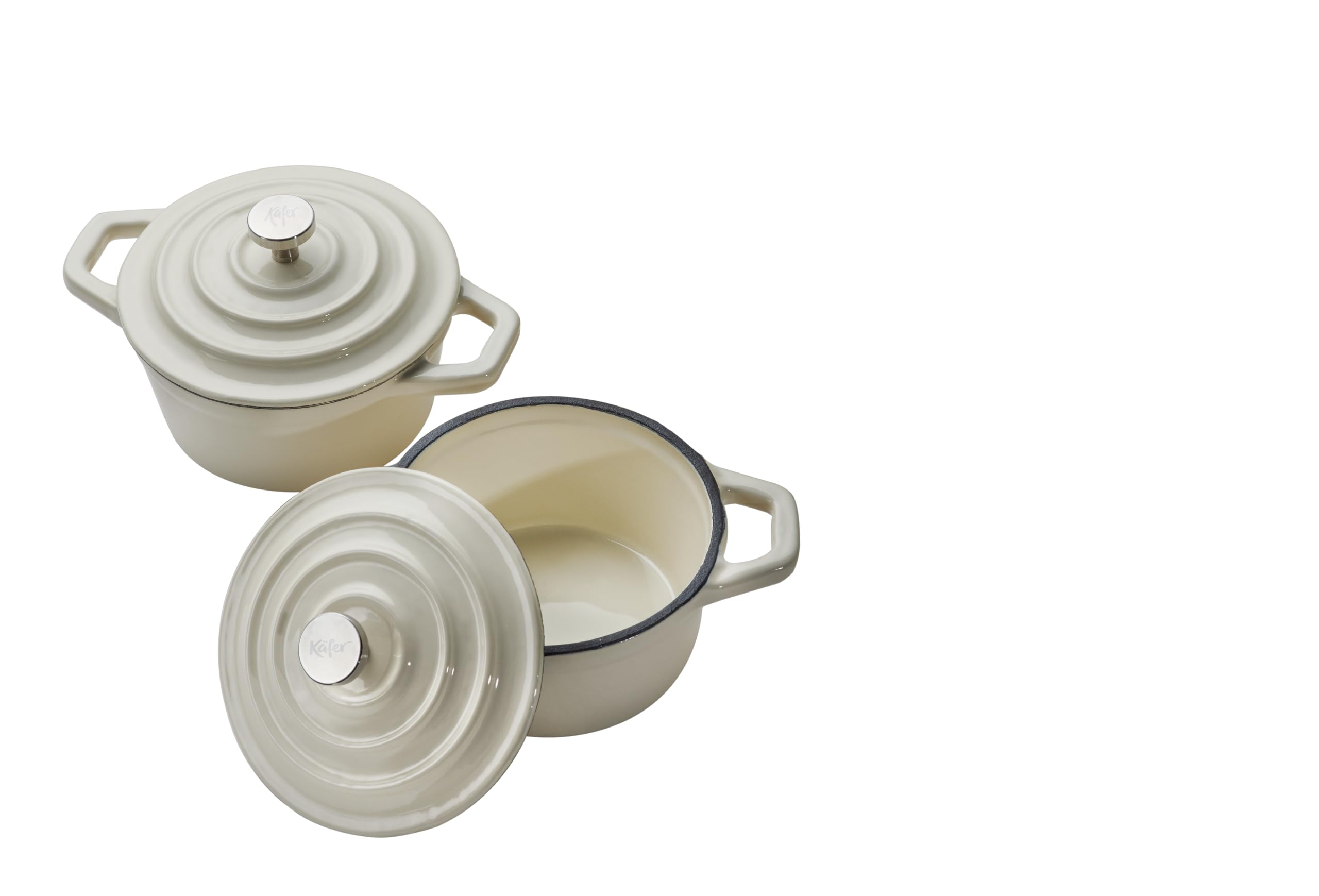 Käfer Mini-Cocotte mit Deckel, gusseisern, 2er-Set, 250 ml, backofenfest