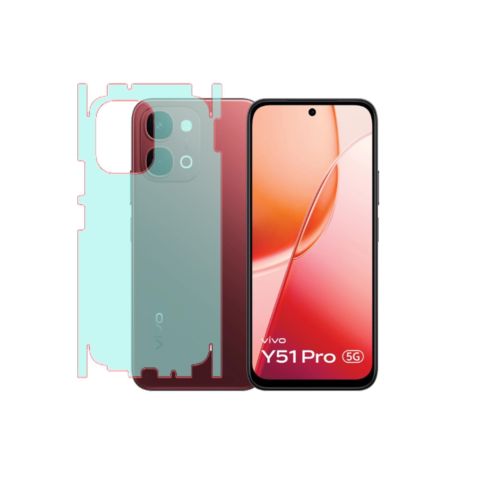 SPRITZEN Matt Unbreakable Scratch Gaurd Hydrogel Membrane for Vivo Y51 Pro 5G With Edge to Edge Coverage and Easy Installation (Back Matte With Sides)-picture-23