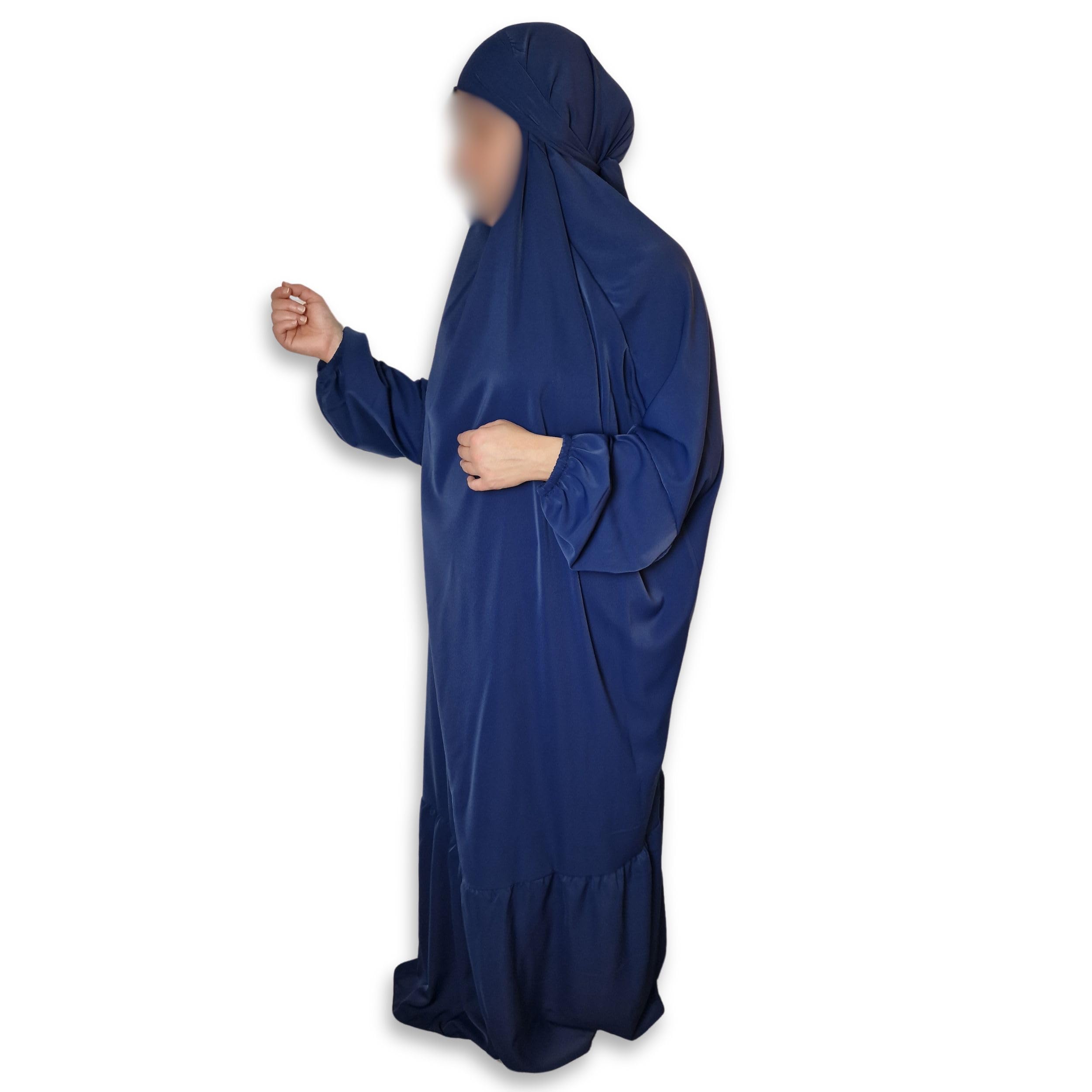 Yaqeen Overhead Jilbab Premium Nidha Muslimah One Piece Abaya Opaque Islamic Prayer Dress Ideal Casual/Mosque/Madrassa/Ramadan/Eid/Hajj/Umrah