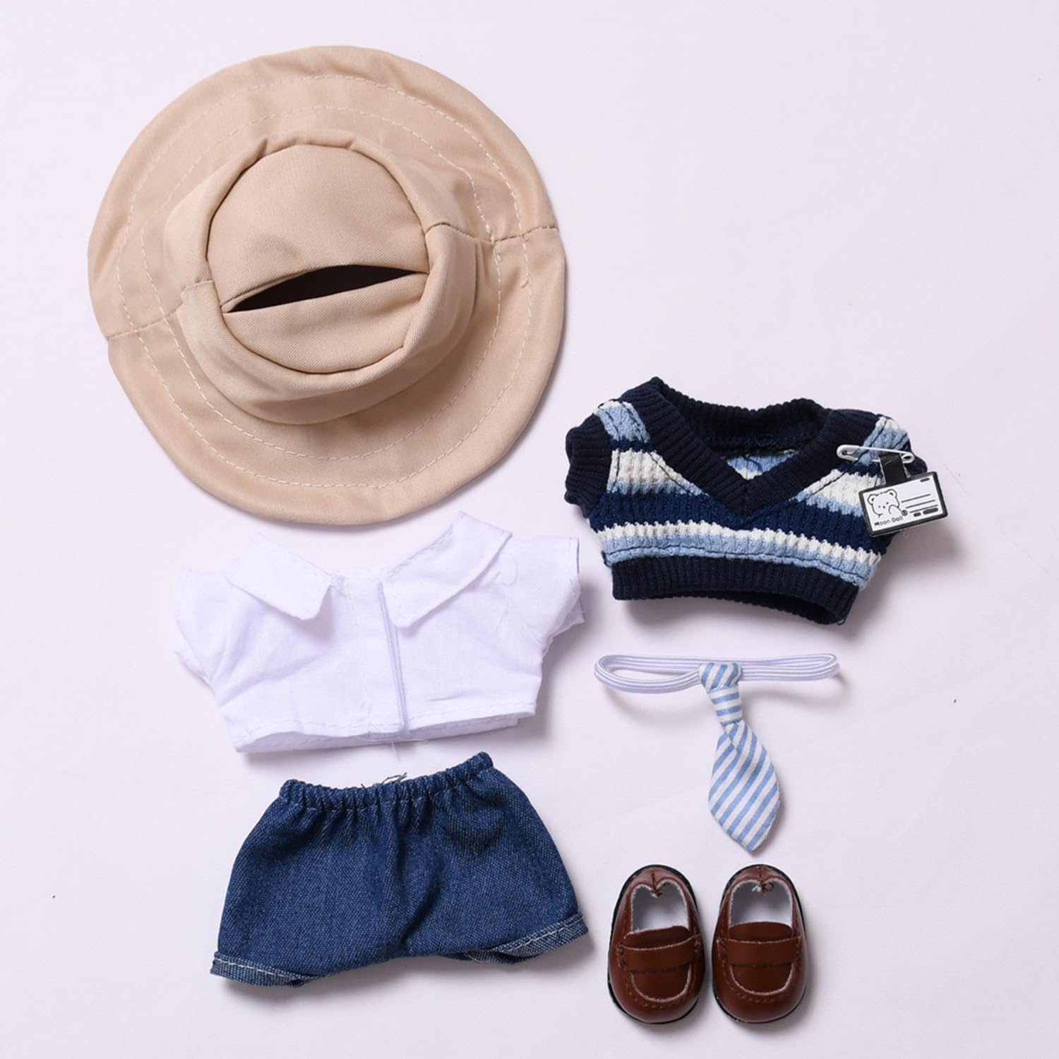 Clothes for 17cm Dolls Student Clothes Accessories(No Doll Only Clothes), Formal wear Outfit Suitable for 6.69inch (17cm) Doll Soft Clothing