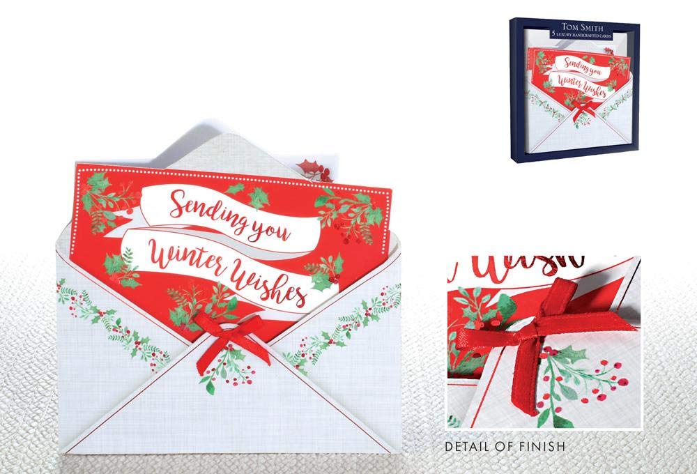 Tom SmithHandcrafted Boxed Christmas Message Christmas Cards Pack of 5, XAHTC1302