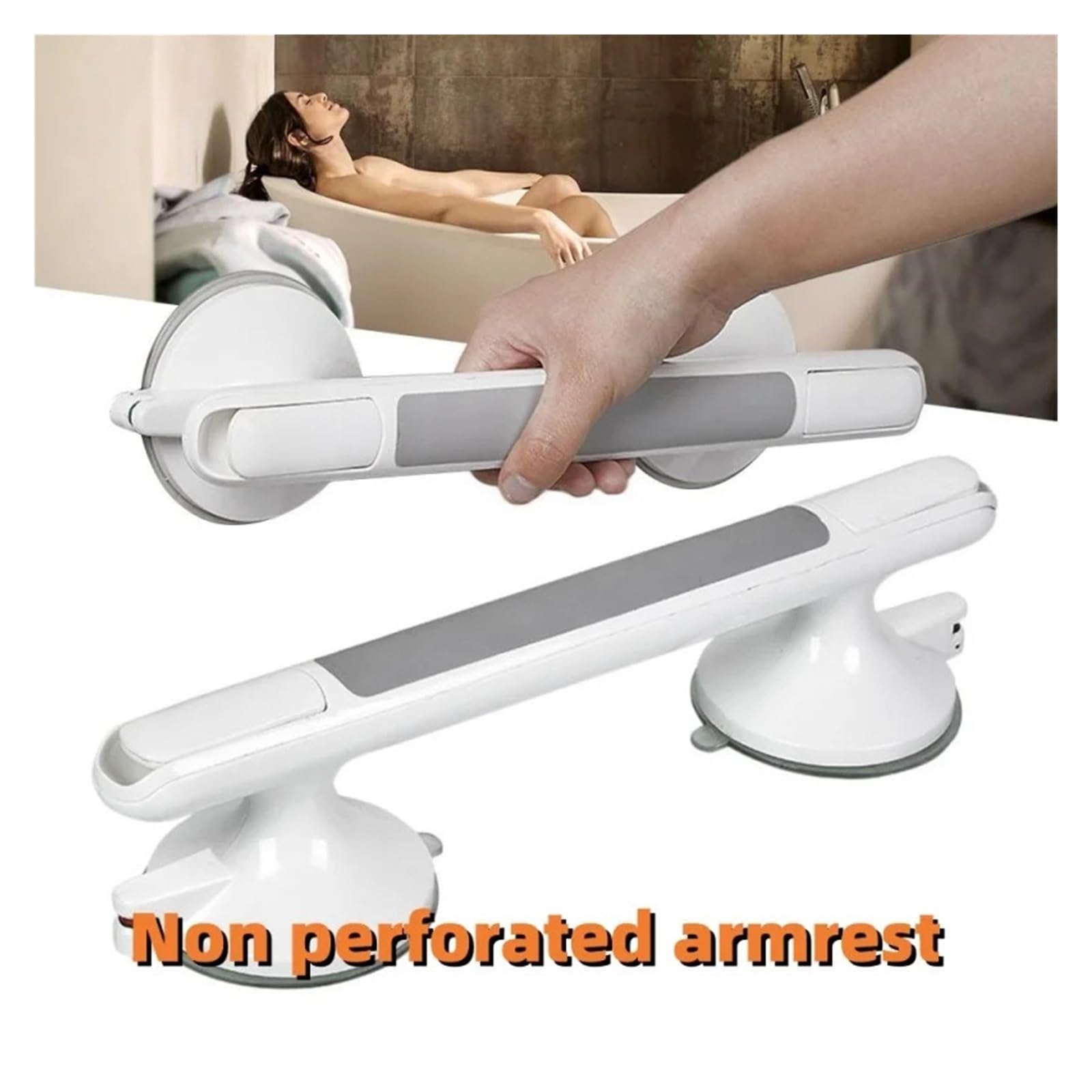1 Unidad de pasamanos de Seguridad para Inodoro, Barra de Agarre para Ducha con Ventosa Fuerte para bañeras y duchas. Adecuado para baños y escalones.