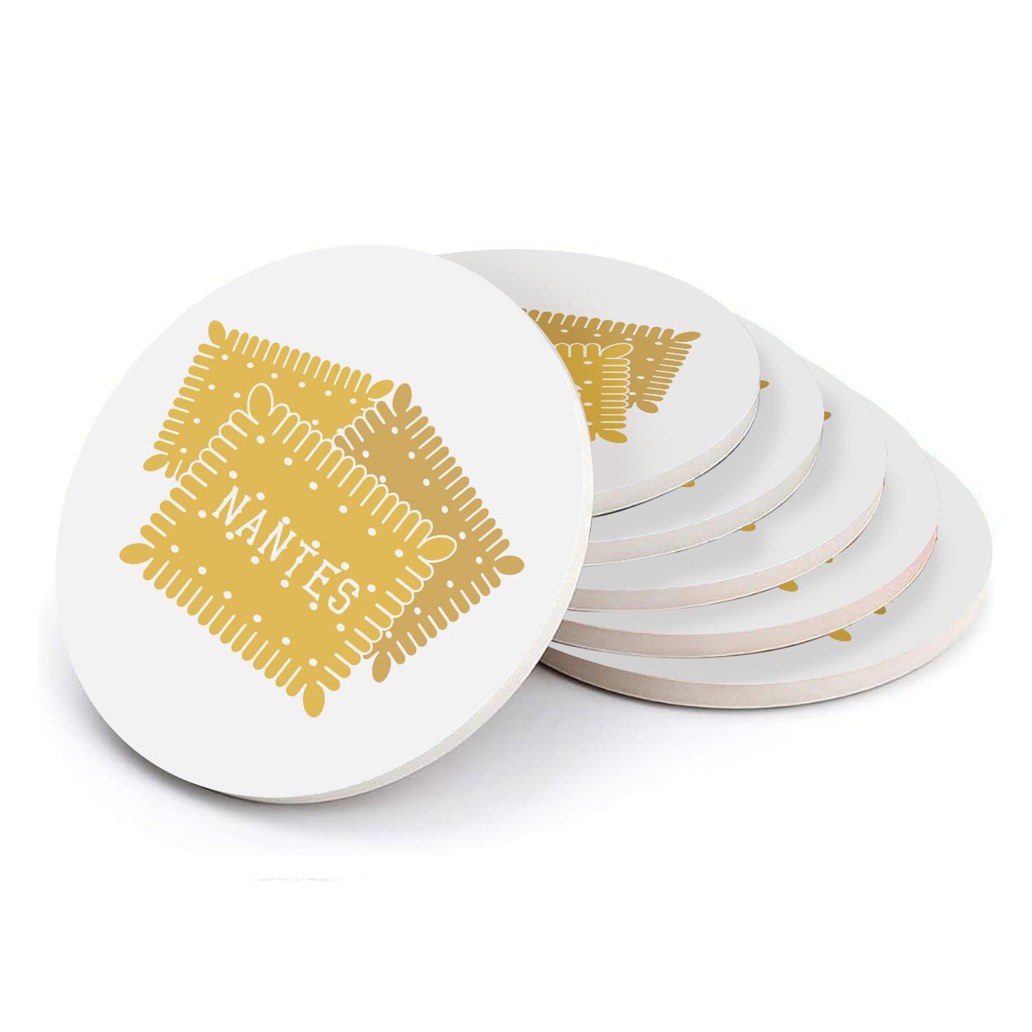 Sous-verres Nantes en céramique : idée cadeau souvenir de France originale | Lot de 6