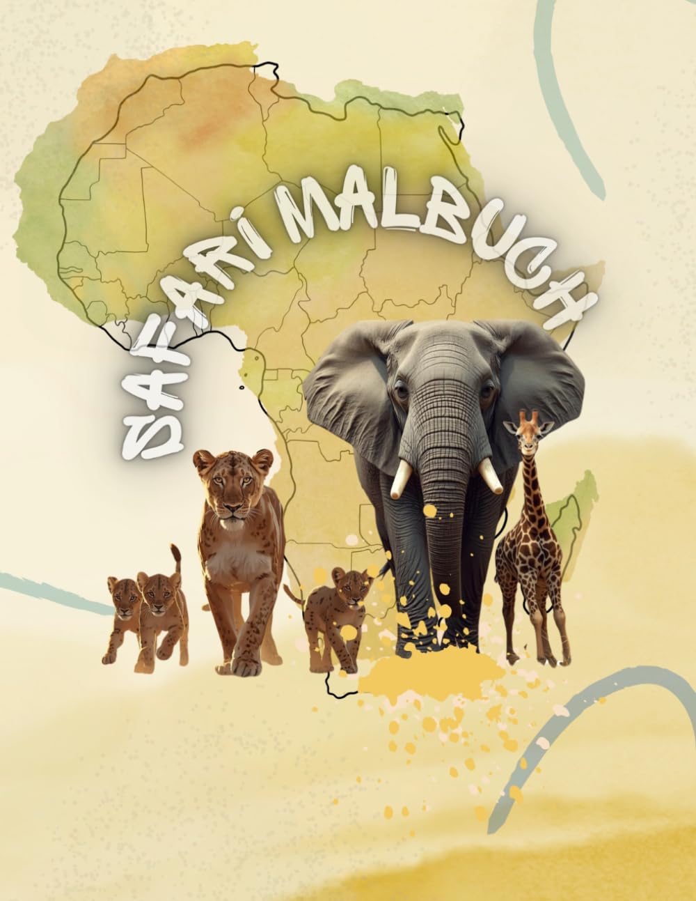 Safari Malbuch ab 3 Jahren – Große Ausmalbilder, einfache Linien, kreative Tierwelten: Feinmotorik, Konzentration, Kreativität