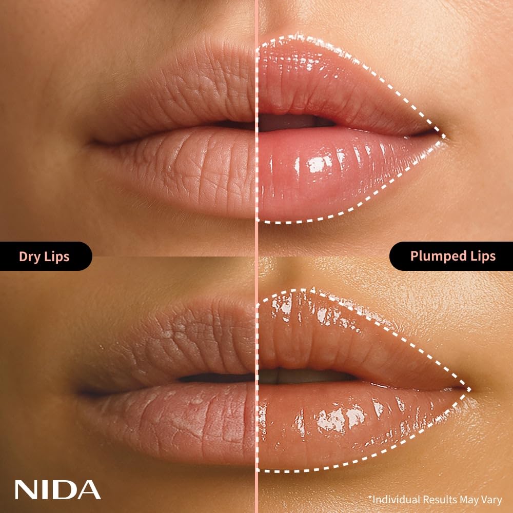 NIDA Retinol Glowy Lip Serum | Hydrating Lip Serum for Glossy, Nourished Plumping Lips | For Irresistibly Kissable Lips | 0.25 oz., 7g