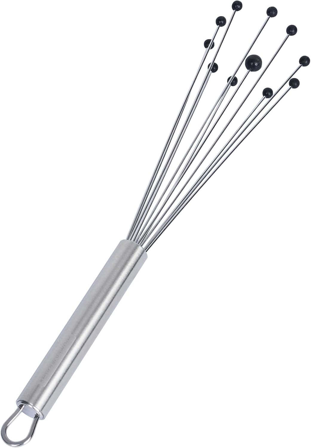 Restaurantware 10.5 in Stainless Steel Ball Whisk with Silicone Tips - German Standard Sauce & Gravy Whisk, Non-Scratch, Dishwasher Safe - Non-Stick Safe Silicone Ball Whisk for Baking - Image 2