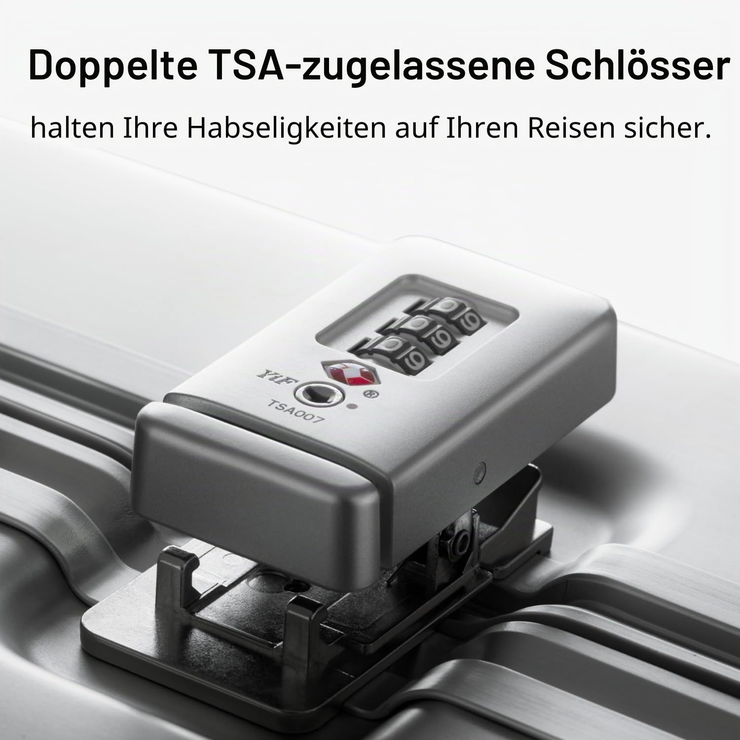 LEVEL8 Koffer Aluminium Handgepäck Koffer Trolley mit Doppelte TSA, Alu Reisekoffer Business Cabin Trolley Hartschalenkoffer Reißverschlussloses Gepäck (55cm,35L,Silber)