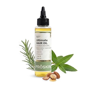 Pro-skire Ultimate Hair Growth Oil with Rosemary, Batana, Bhringraj, Argan & Jojoba, Lightweight Non-Greasy Formula, Reduces Hair Fall, For men and women, 100ml 3.38 fl oz