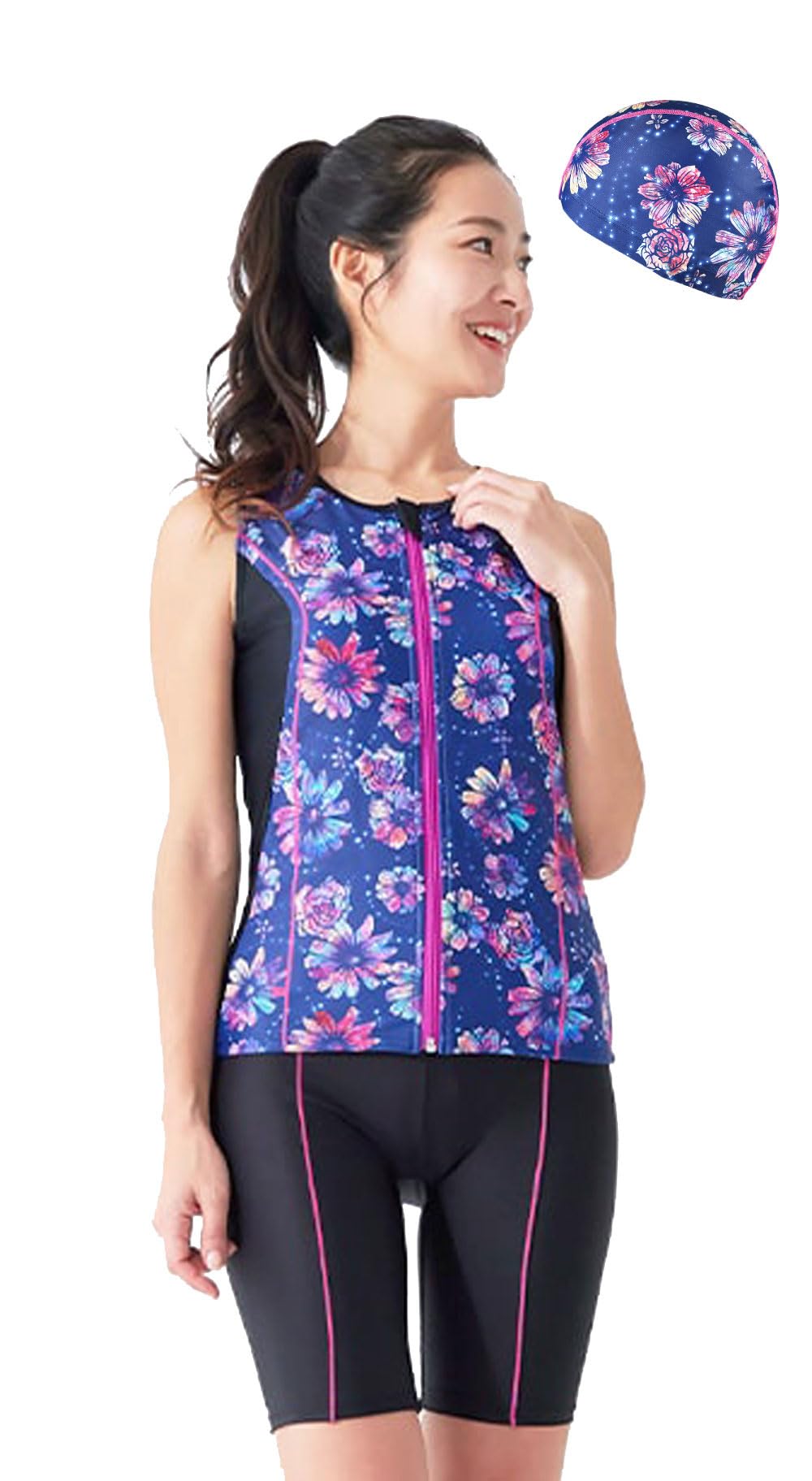 Amazon.co.jp: [ラクア] フィットネス水着 レディース プリント柄