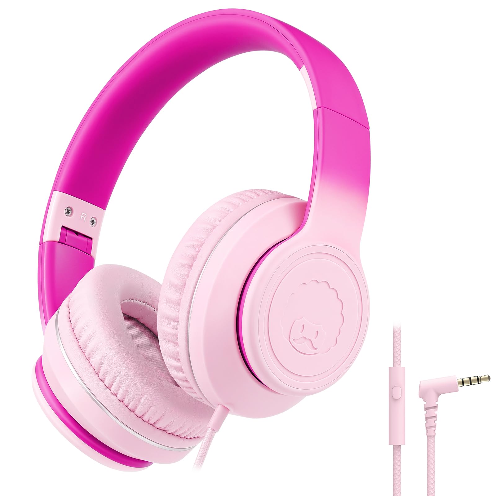 rockpapa L22 Wired Headphones for Kids Girls Boys Women with Microphone, Foldable 3.5mm Corded Headphones for School Chromebooks Tablet Laptop