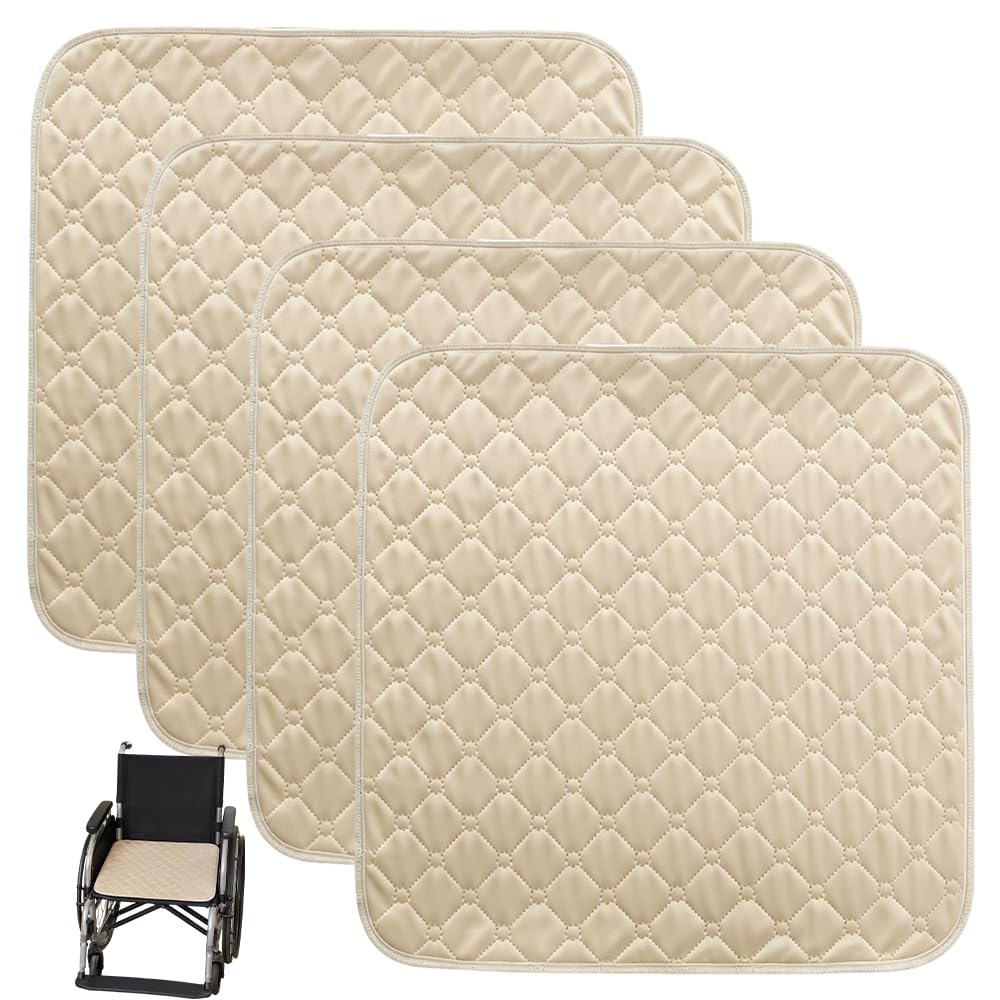 4 Pcs Absorbent Incontinence Chair Pads, 50x50cm Washable Chair Mats