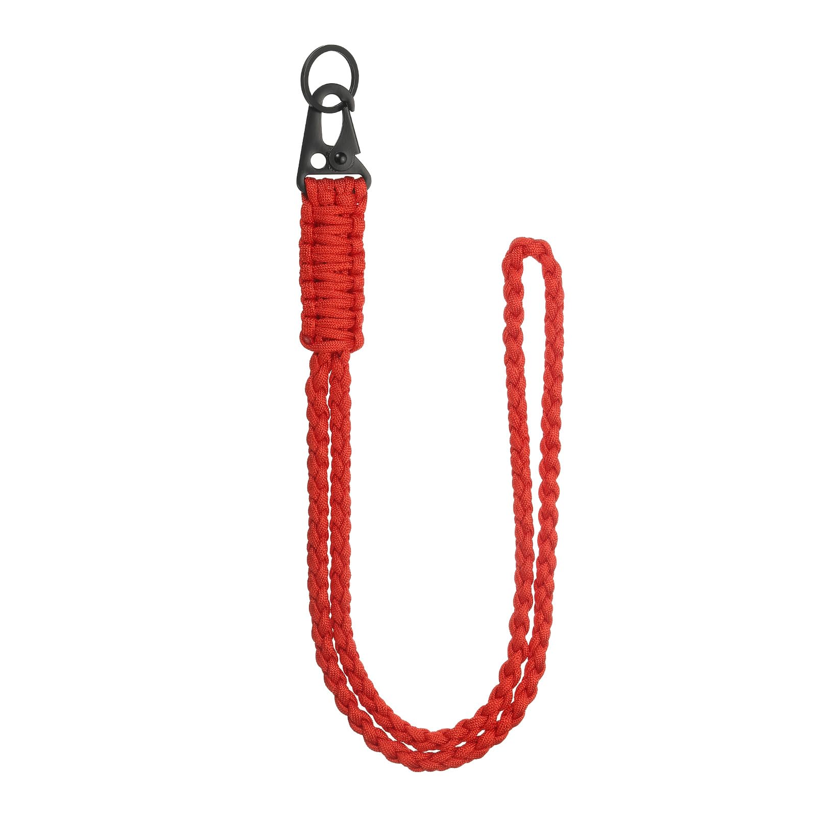 YELARXI Paracord Lanyard, 550 Keychain Lanyard Heavy Duty Necklace Keychains Braided Wrist Strap for Men Women Outdoor Activity Survival Keys Whistle Rope ID Badges (Red) — image 1