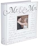 Malden International Designs 4x6 Horizontal 2 Up Mr & Mrs Corinthians Verse Wedding Photo Album Book Bound Memo Writing Areas Hard Cover 3x3 Front Cover Photo Opening