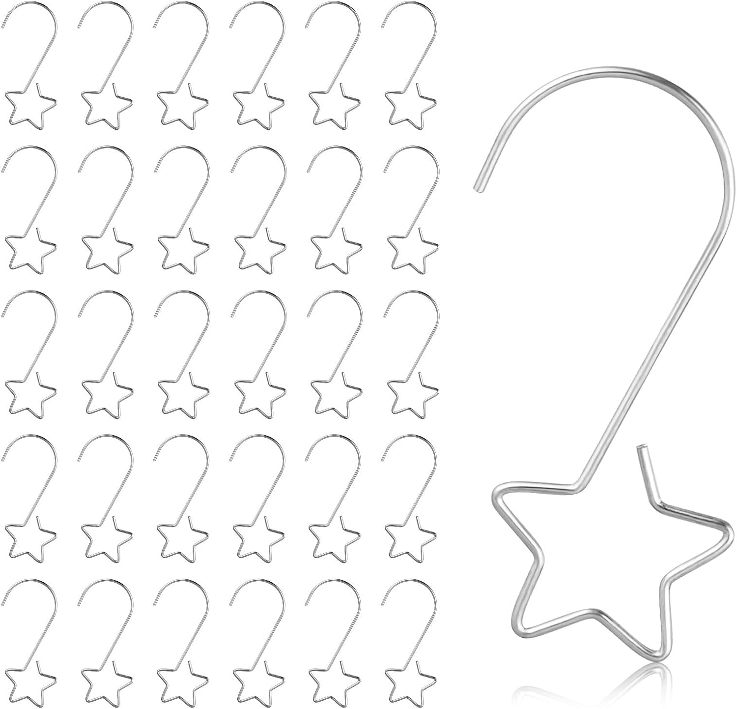 WzioEpul Christmas Tree Ornament Hooks - Swirl Tree Decorative Metal Wire Hangers S-Shape Spiral Xmas Holiday Ornament Hanger for Hanging Decorations (100pcs Silve)