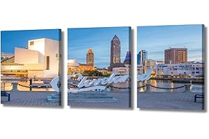 Cleveland Ohio Cityscape Canvas Wall Art