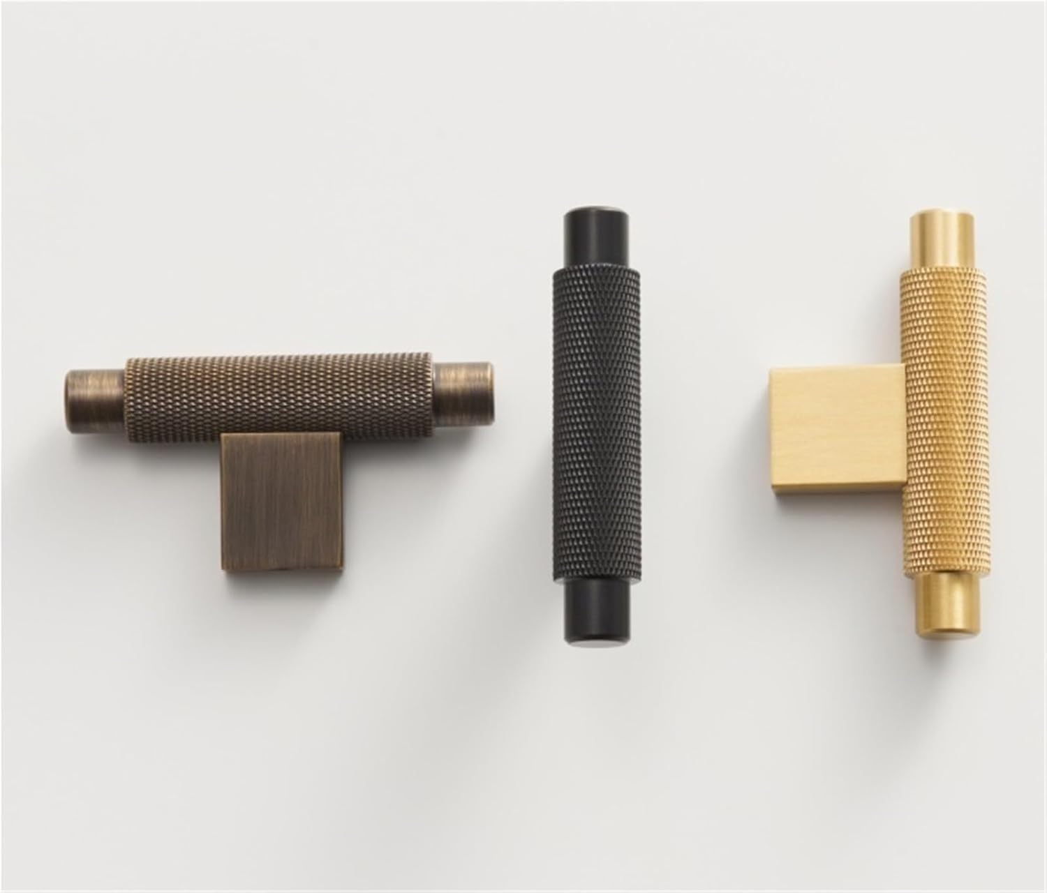 Solid Brass Knurled Cross Diamond Cut Pattern Cabinet Refrigerator Door Pull Drawer Knobs 1Pcs(CH050-AB-N22)