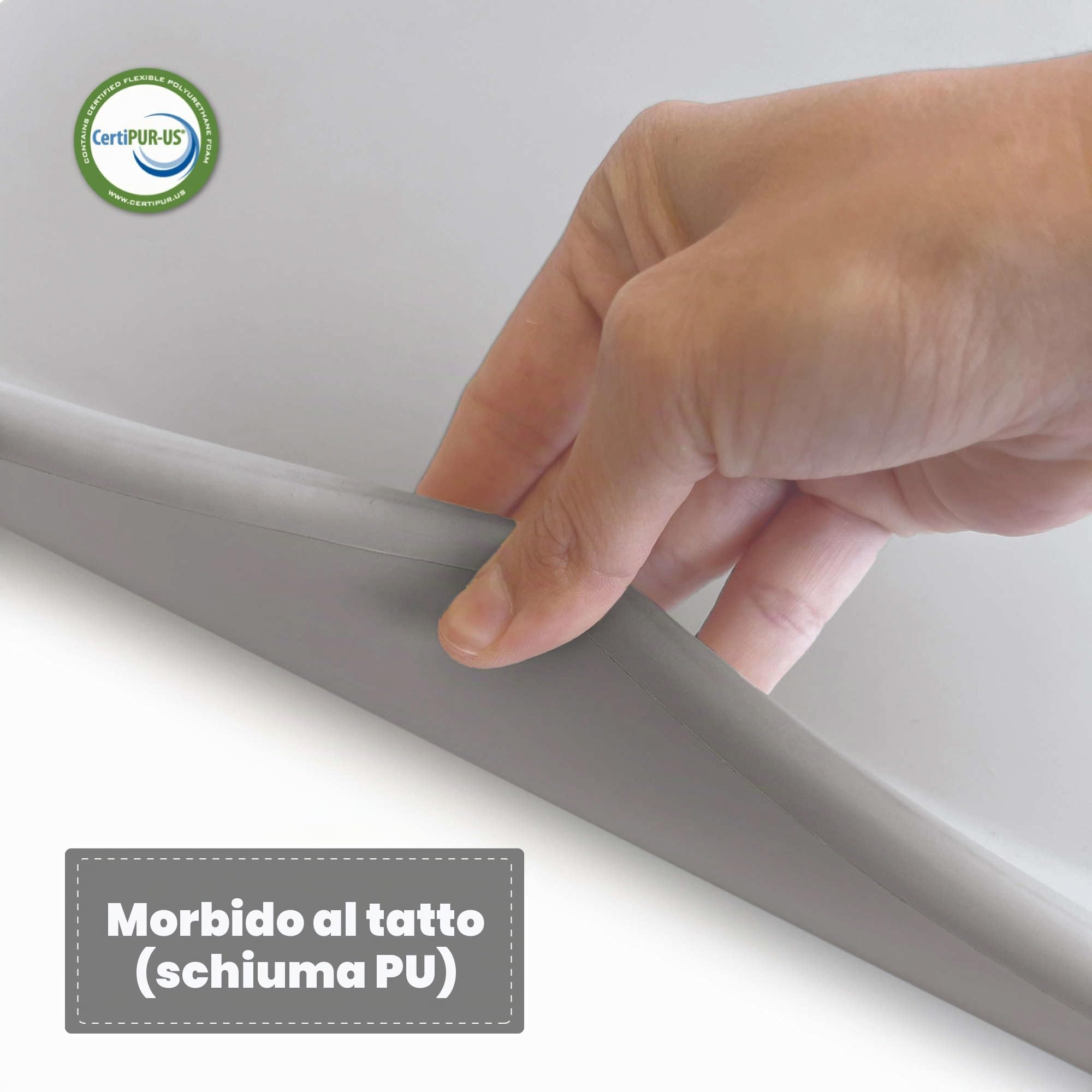 Materassino Fasciatoio 50x70 in Silicone Ergonomico in schiuma Glenn Grigio Alondra