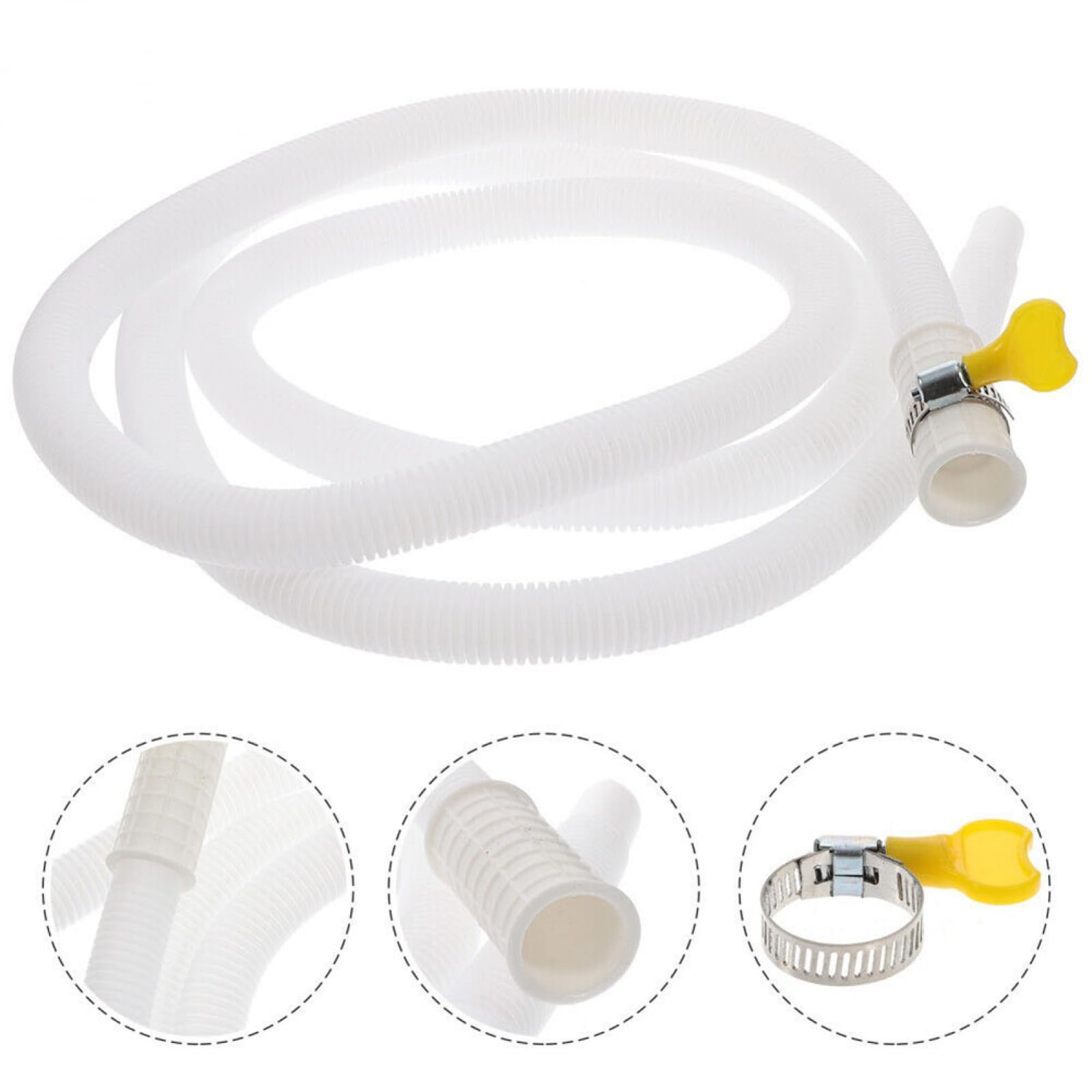 Tuyau De Vidange Climatiseur Flexible 3m Avec Pinces Acier - Parfait Pour Machine à Laver Et Extension